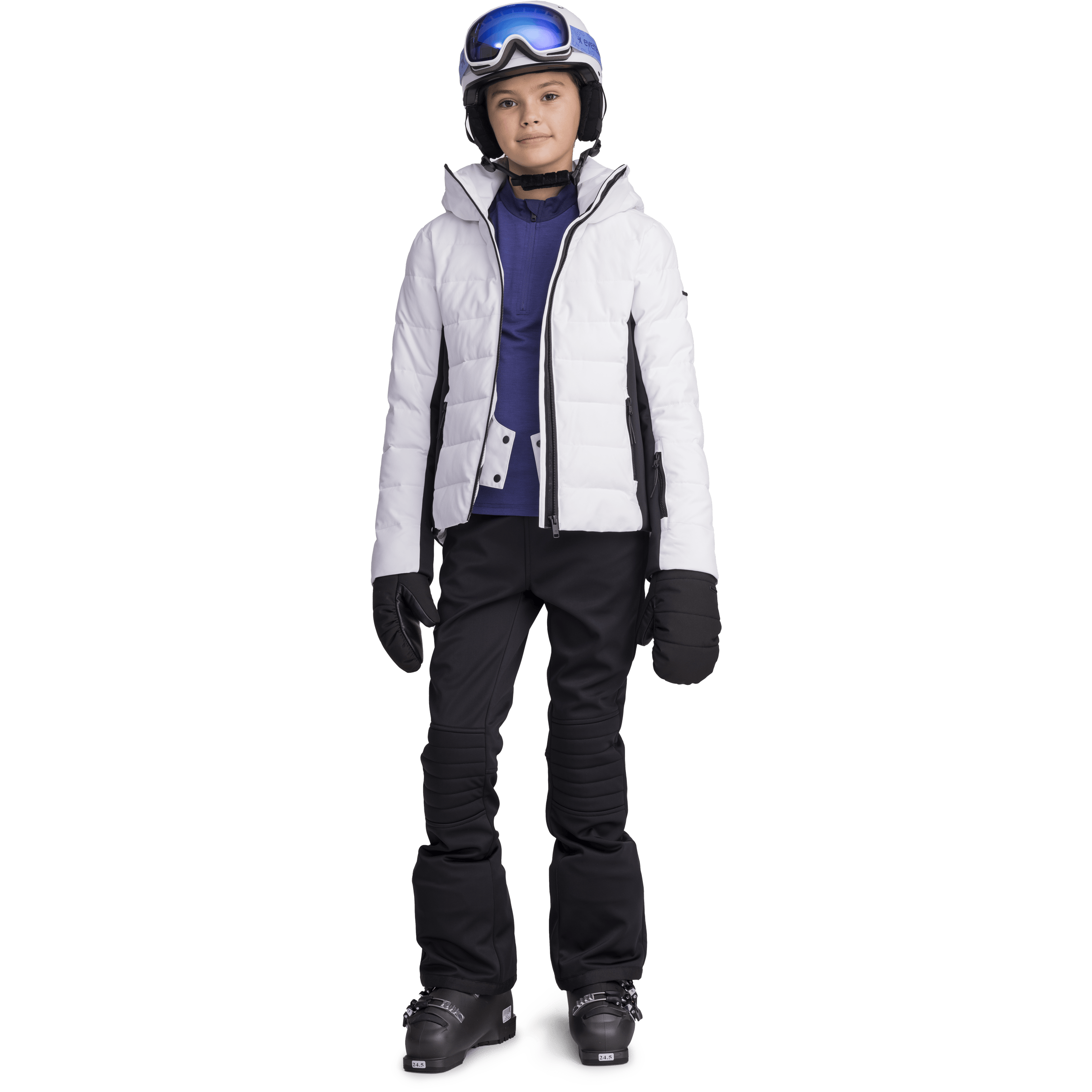 SKI FASHION JACKET WHITE/BLACK JUNIOR Everest Ski & Snowboard Jacket