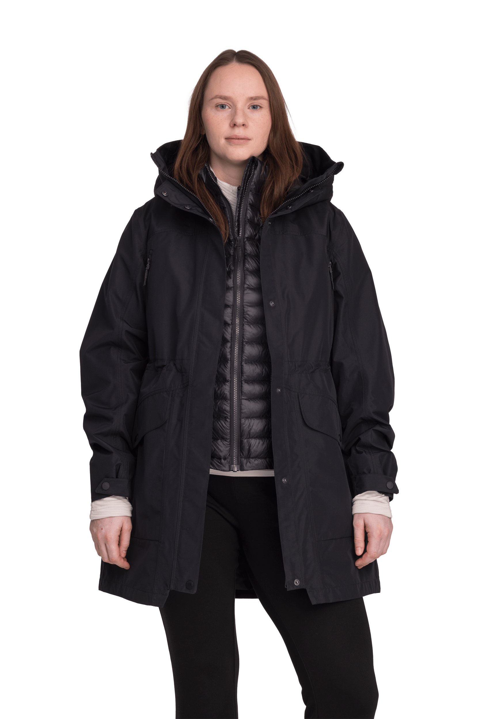 DAMEN FUNKTIONSPARKA SCHWARZ Everest Gefütterter Parka