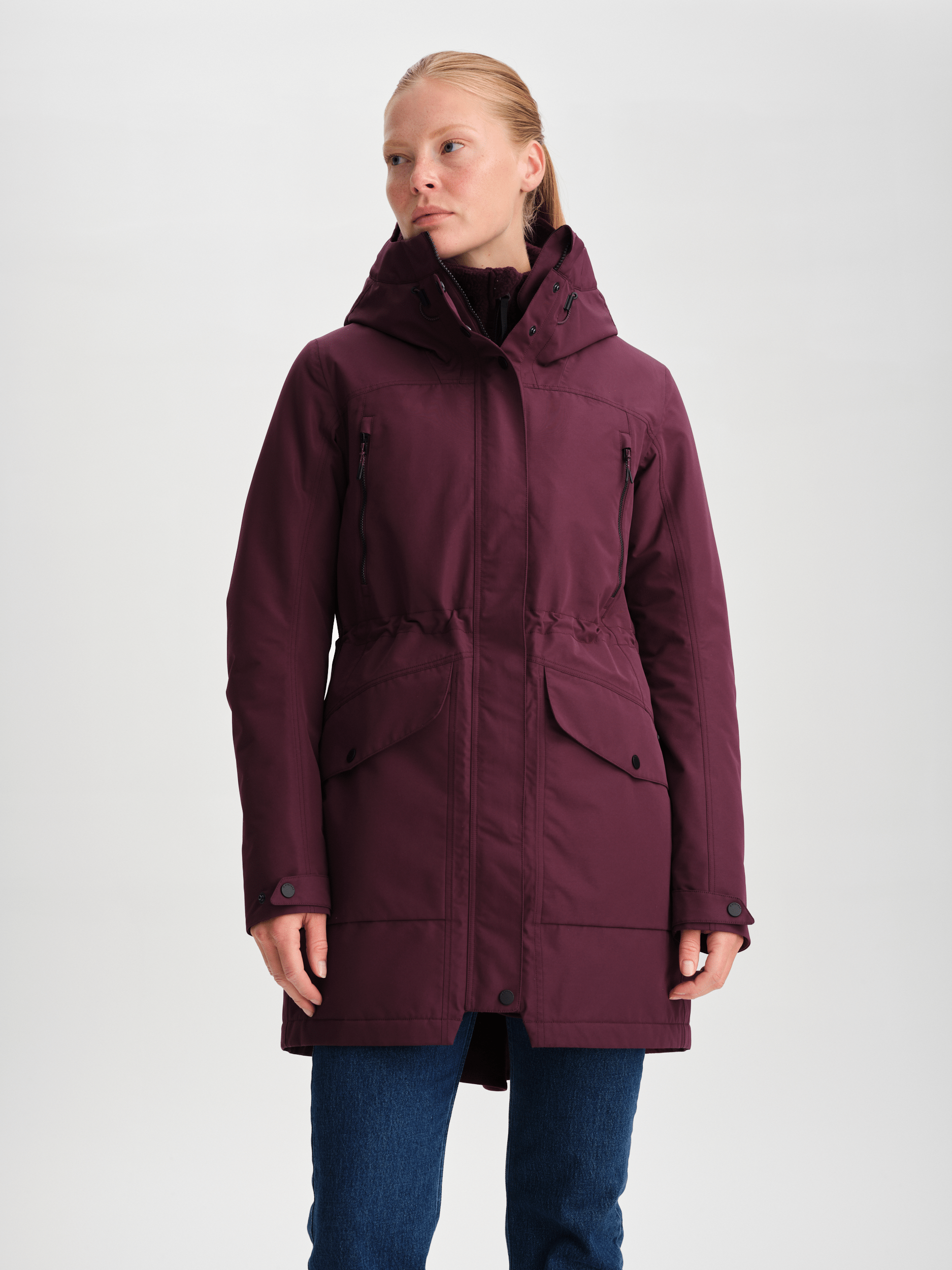 PARKA FUNKCJONALNA Z PIKOWANIEM BURGUND Everest Parka z ociepleniem