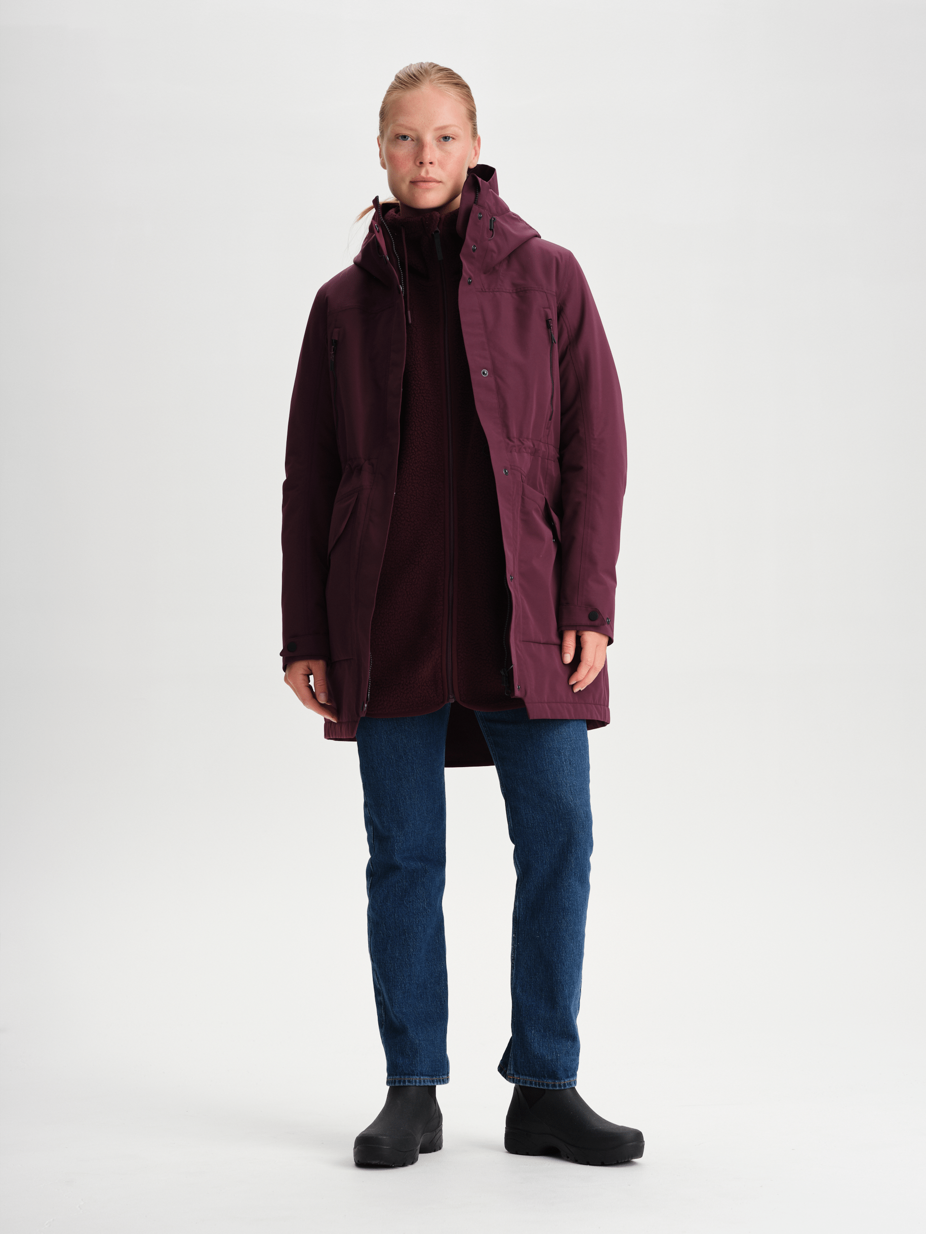 PARKA FUNKCJONALNA Z PIKOWANIEM BURGUND Everest Parka z ociepleniem