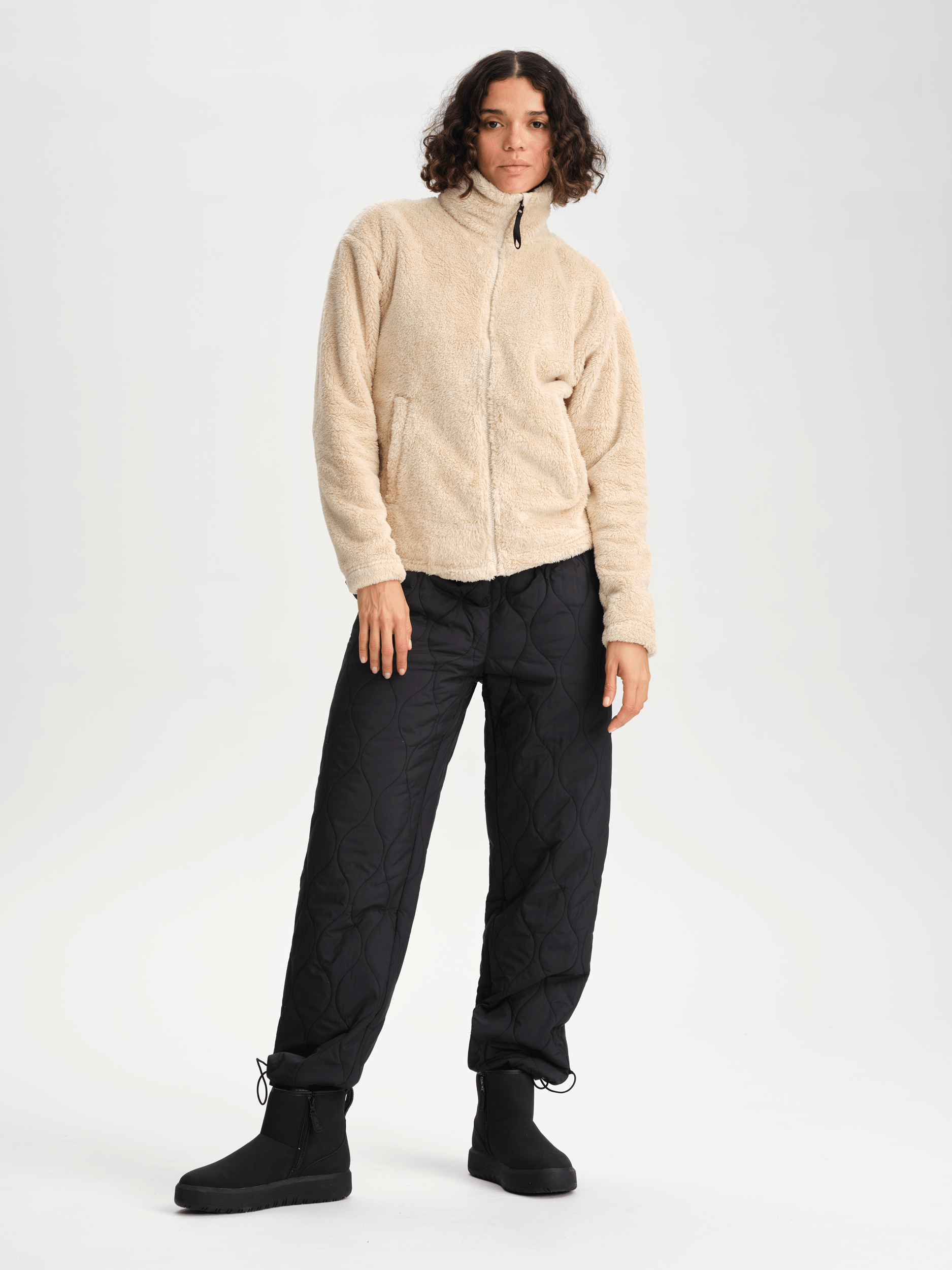 COZY PILE JACKET IVORY BEIGE WOMEN Everest Pile Fleece