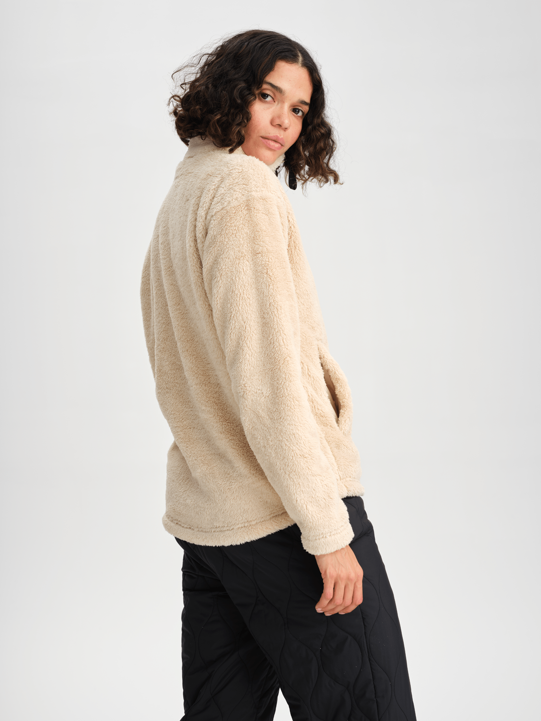 COZY PILE JACKET IVORY BEIGE WOMEN Everest Pile Fleece