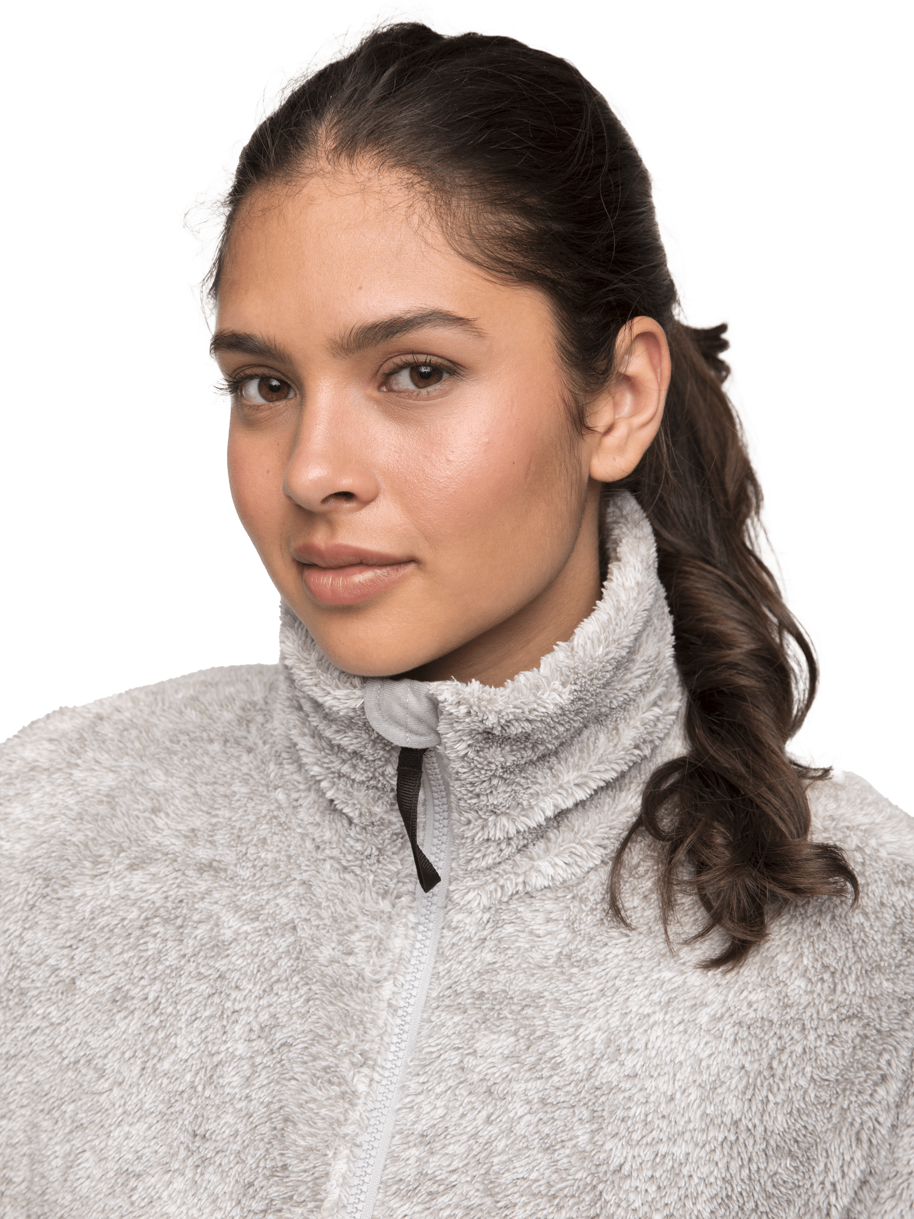 COZY PILE JACKET LT GREY MELANGE WOMEN Everest Pile Fleece