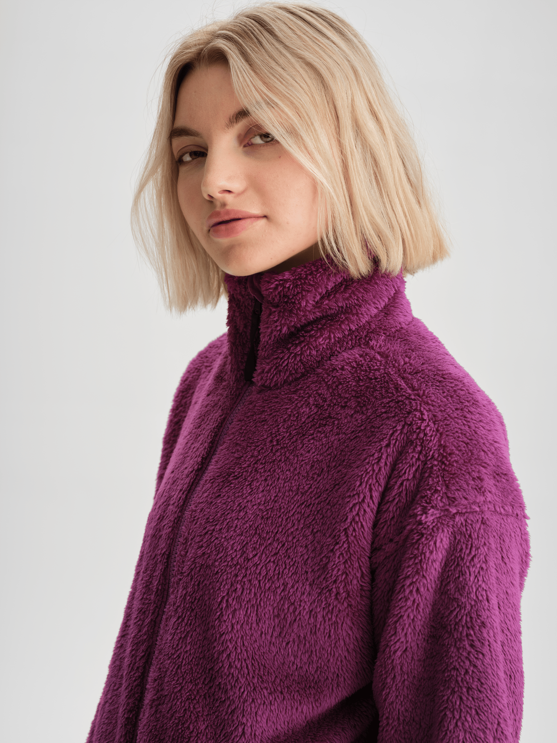 COZY PILE JACKET  DEEP MAGENTA Everest Pile Fleece