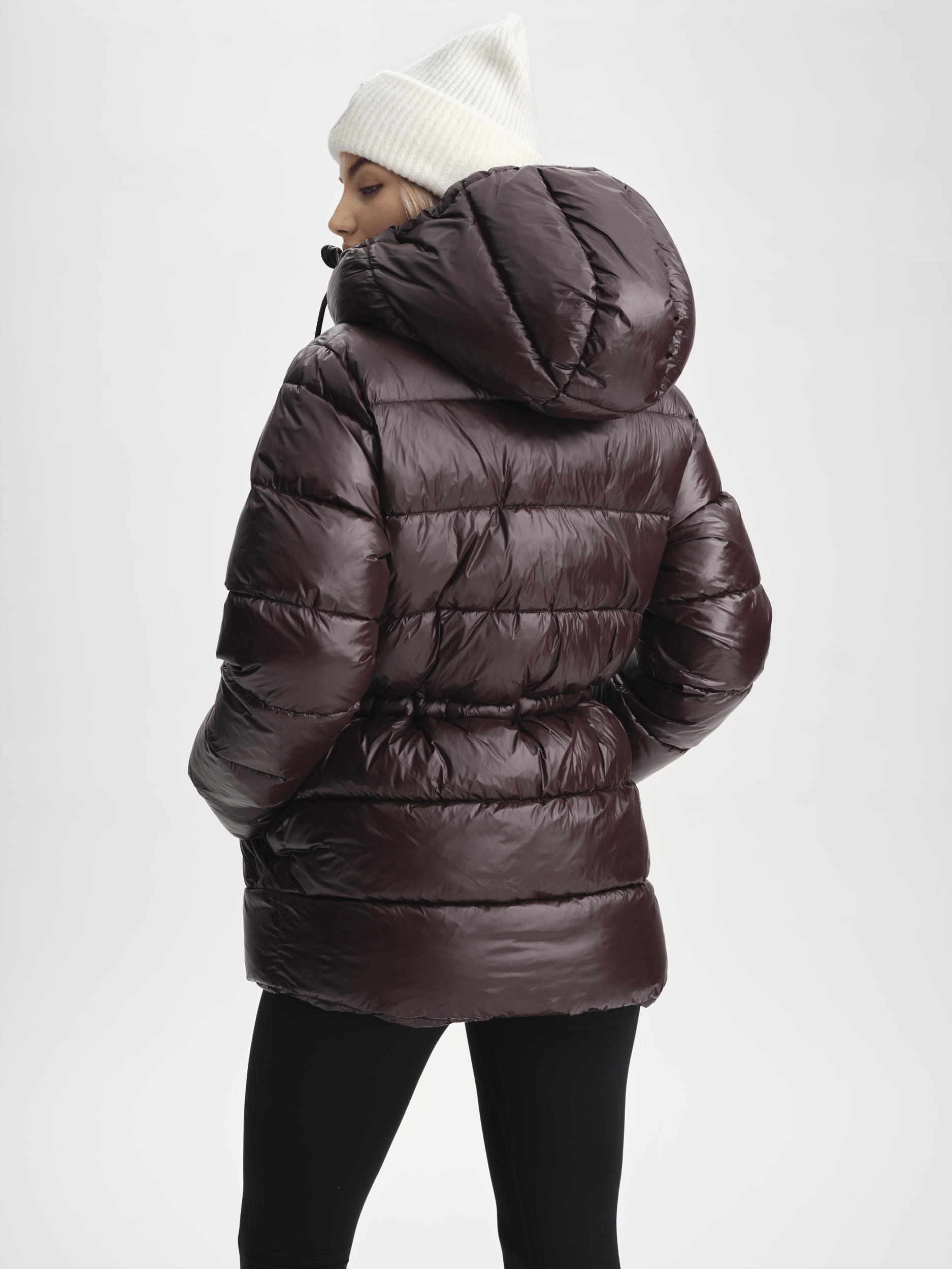 GAMILA MID KURTKA BŁYSZCZĄCA BRĄZOWA Everest Pikowana Parka