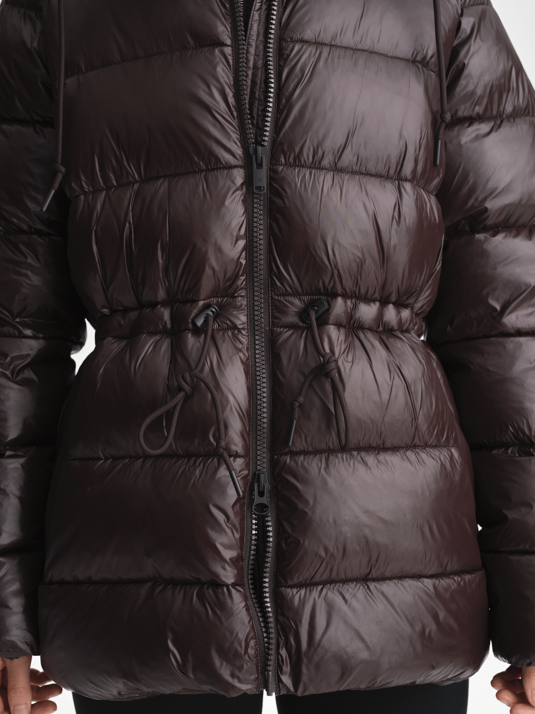 GAMILA MID KURTKA BŁYSZCZĄCA BRĄZOWA Everest Pikowana Parka