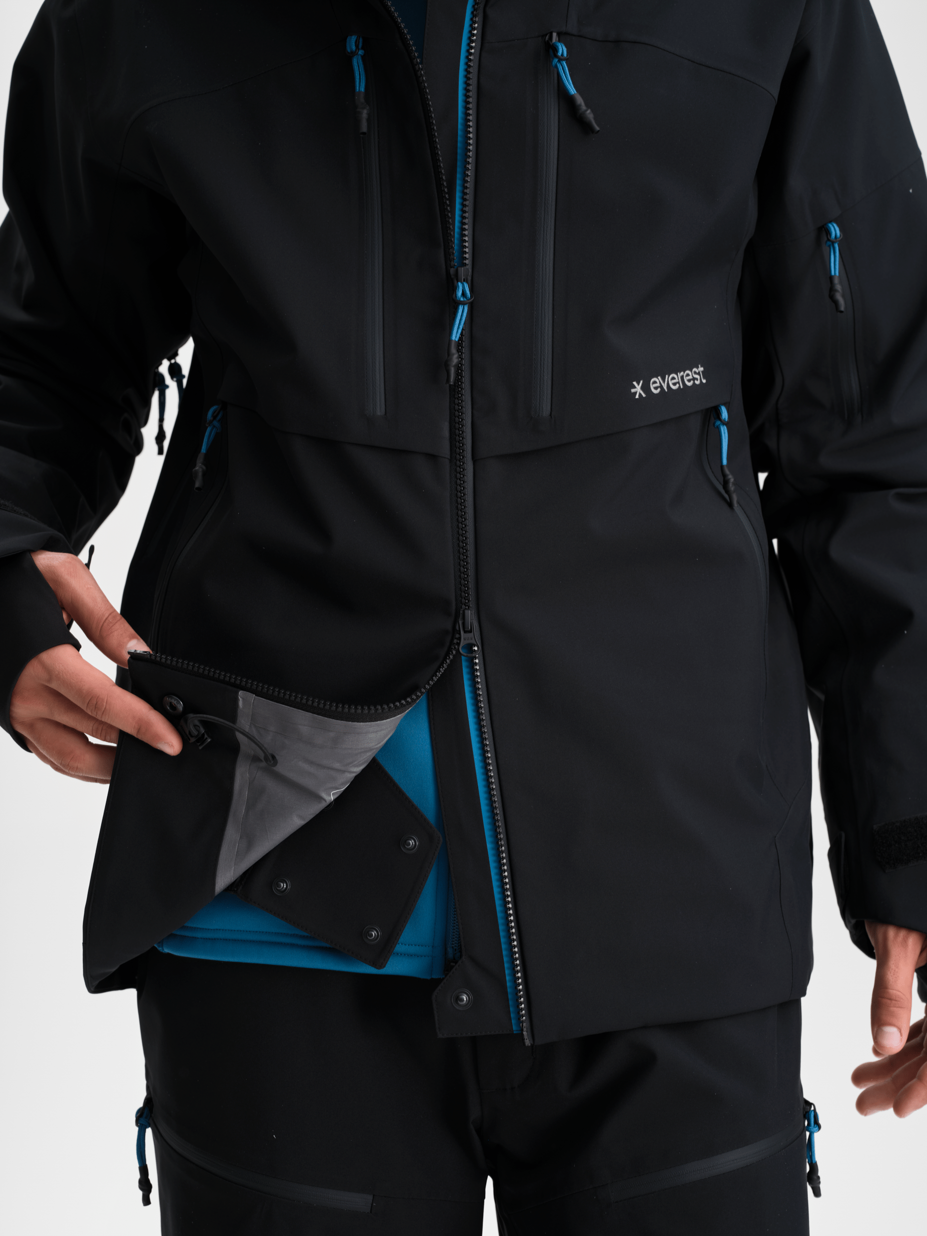 ICON 3-SCHICHT JACKE SCHWARZ/GLAZIAL Everest Ski- & Snowboardjacke
