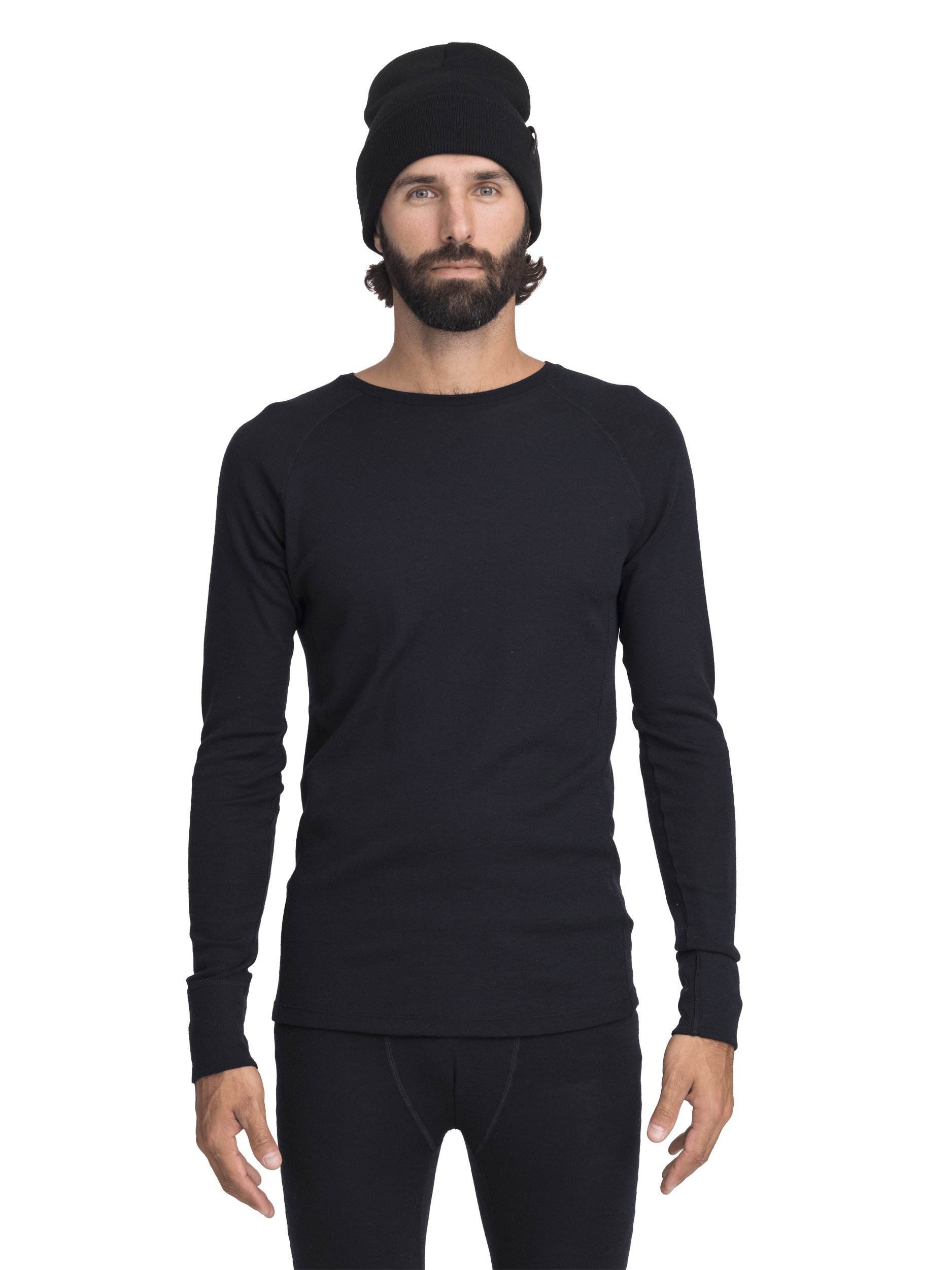 100 WOOL SHT CZARNY Everest Warstwa podstawowa z wełny