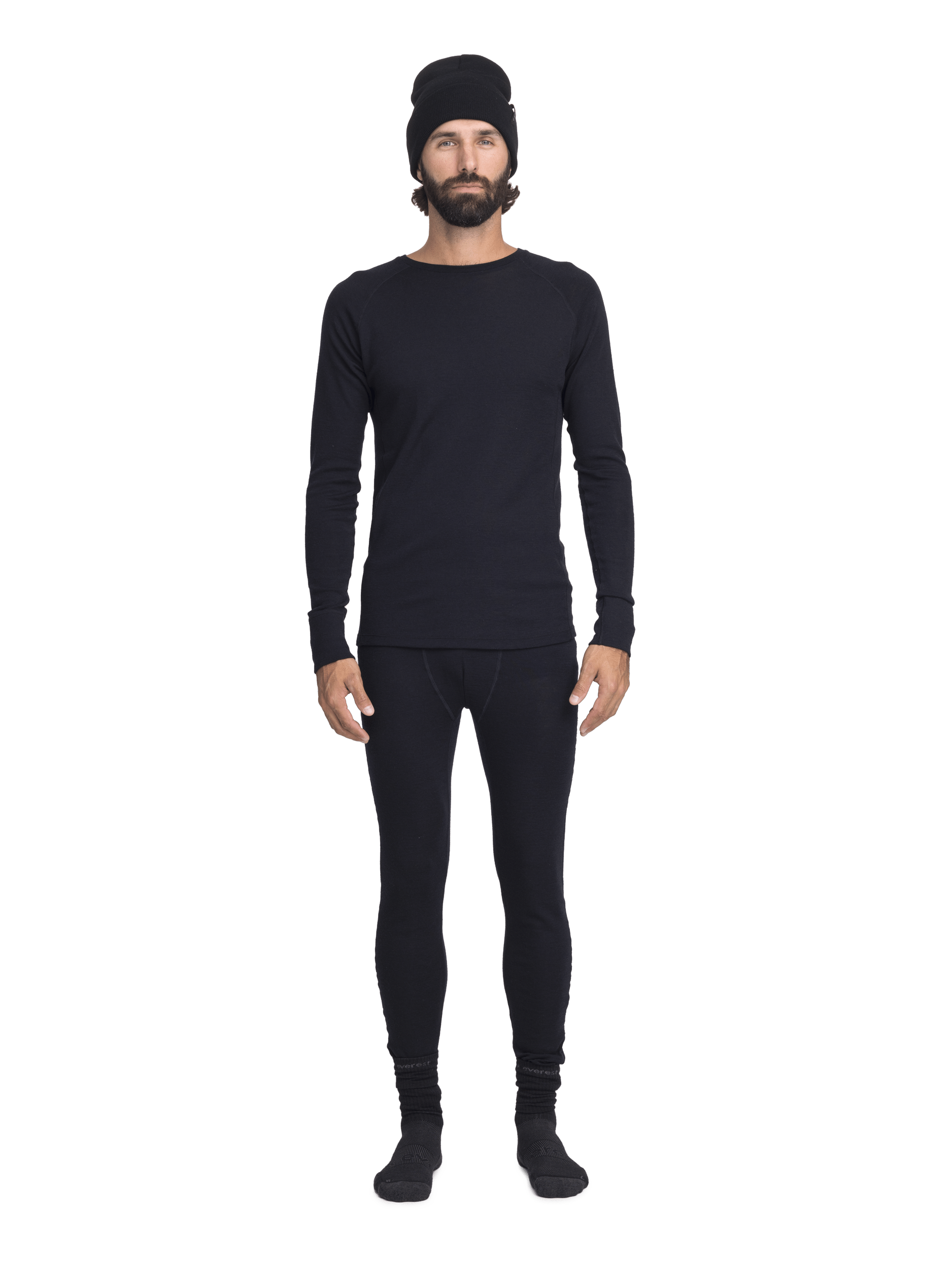 100 WOOL SHT CZARNY Everest Warstwa podstawowa z wełny