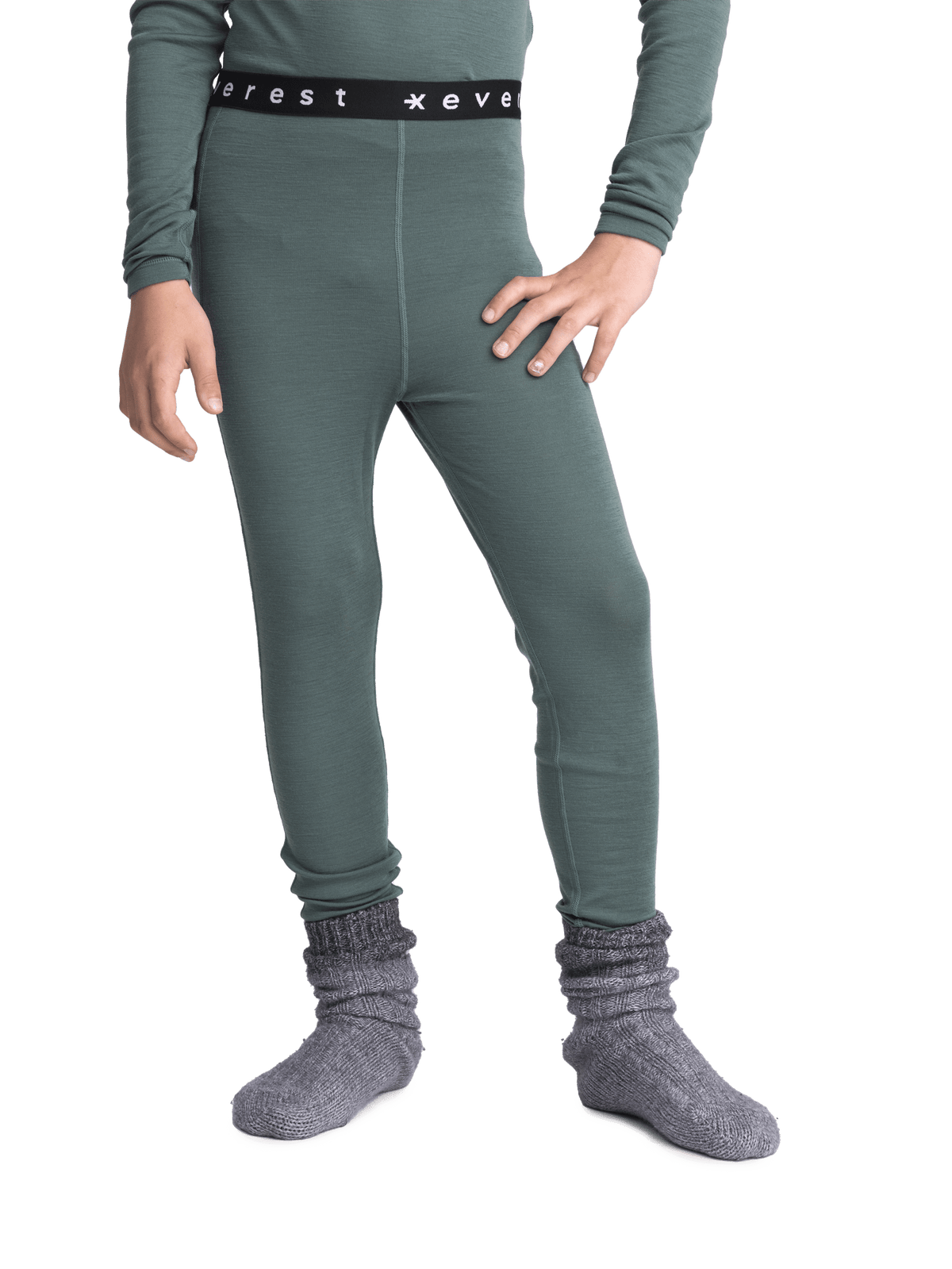 WOOL FIRST LAYER PANT KHAKI GREEN JUNIOR