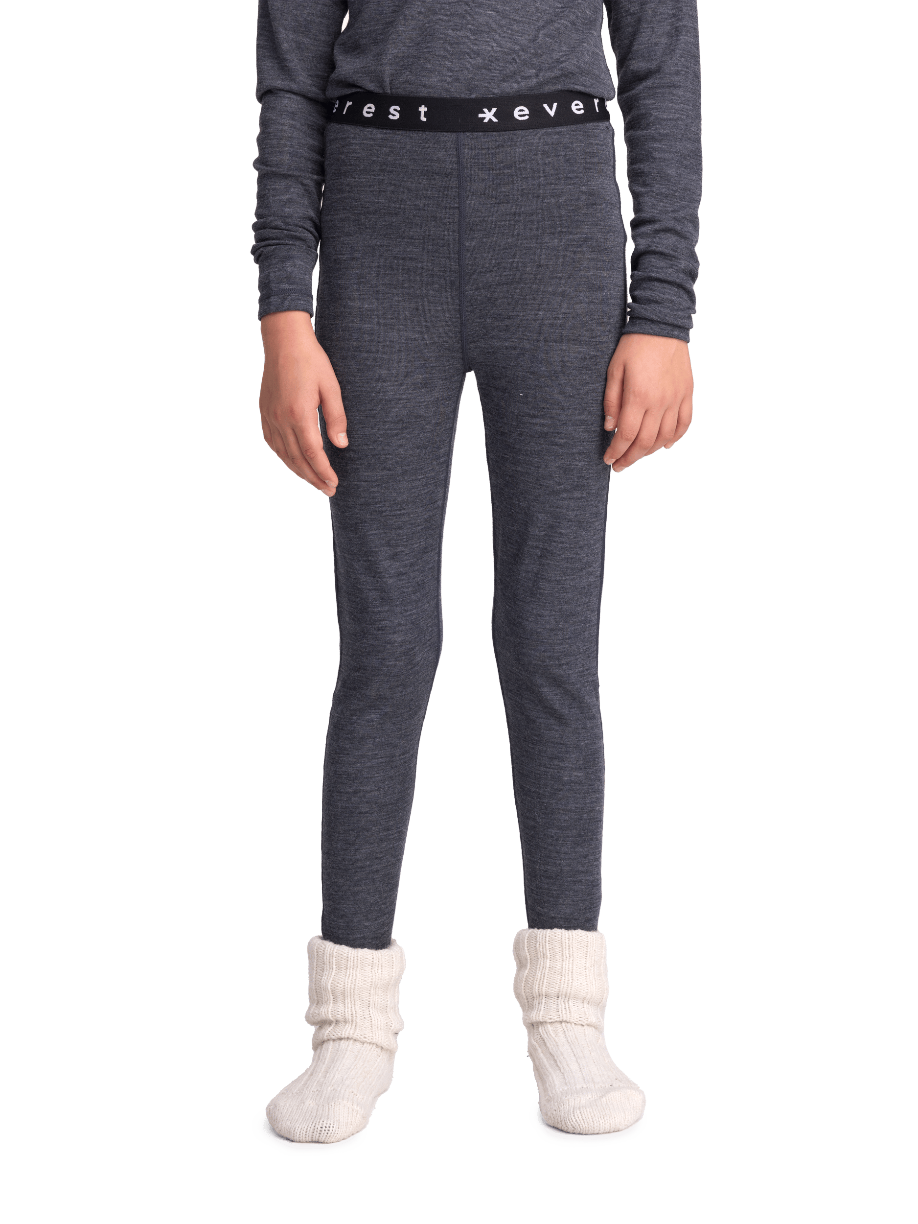 WOOL FIRST LAYER PANT DARK GREY MELANGE JUNIOR Everest First Layer Wool