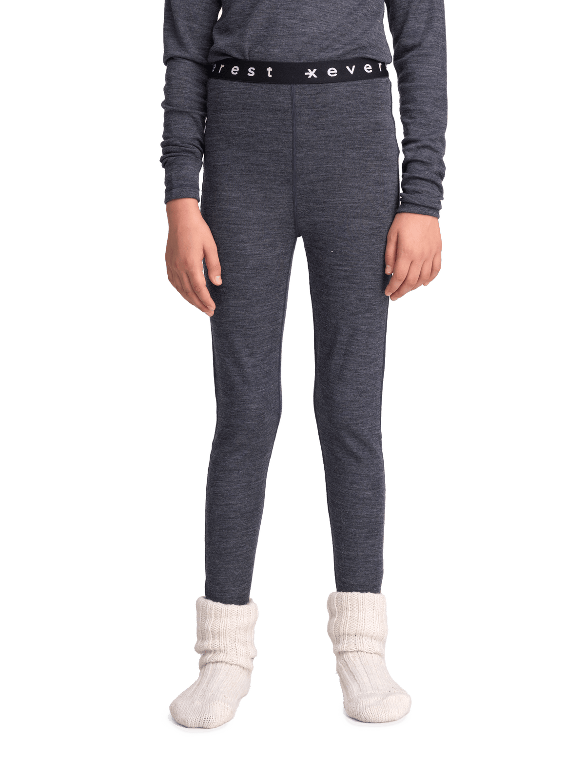 WOOL FIRST LAYER PANT DARK GREY MELANGE JUNIOR