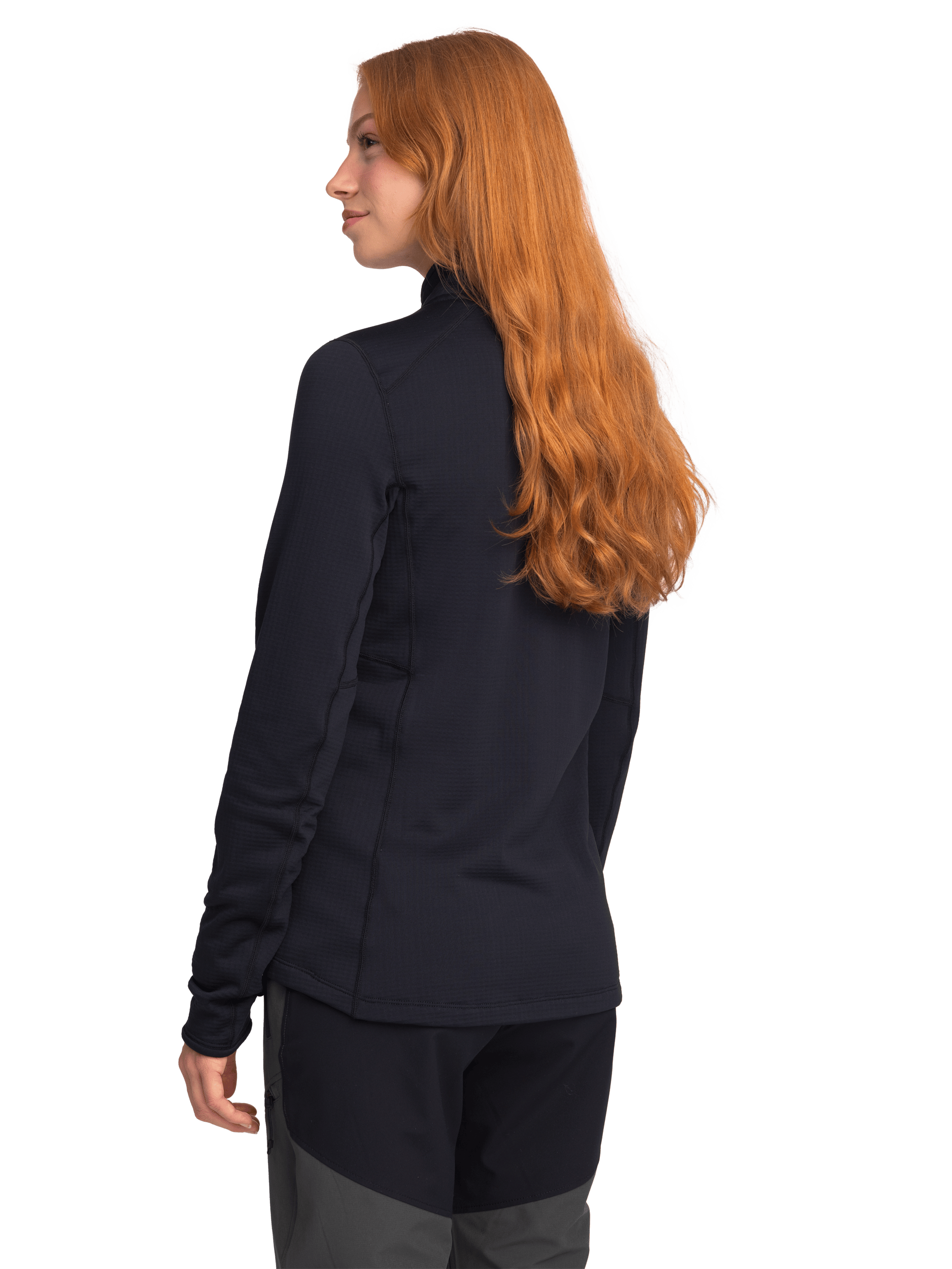 Strukturierte Quarter-Zip-Jacke Schwarz Everest Second Layer Shirt