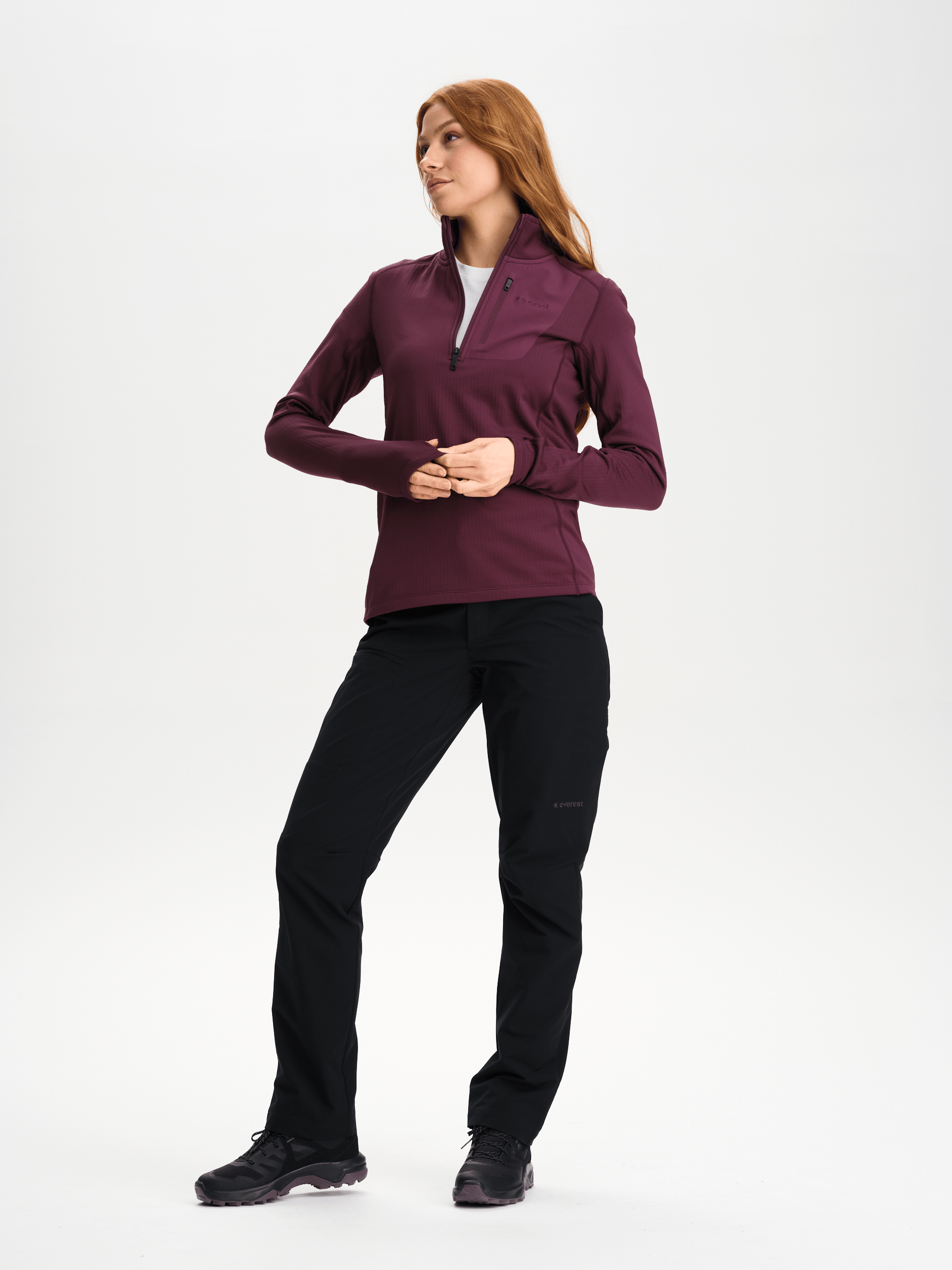 STRUKTURIERTE QUARTER-ZIP-JACKE MAUVE WINE Everest Second Layer Shirt
