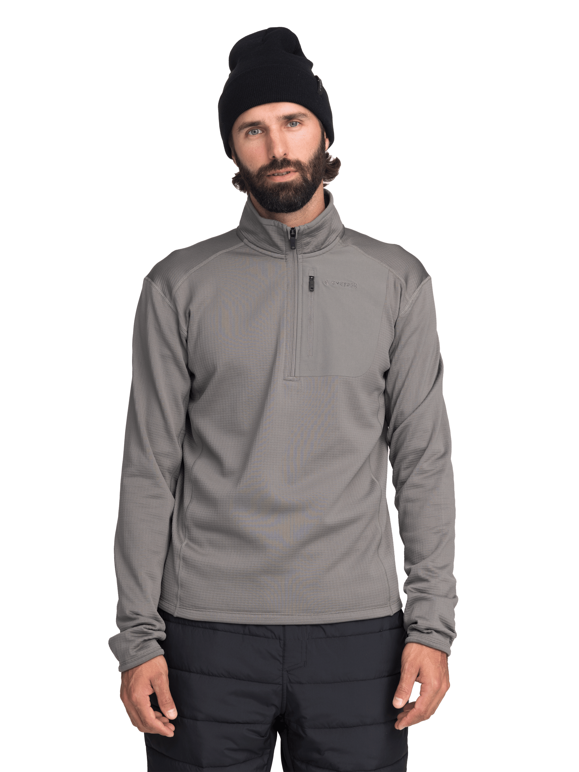 STRUKTURZOWANY SWETER Z ZAMKIEM DO POŁOWY W ZIELONYM KOLORZE Everest Druga warstwa z kapturem