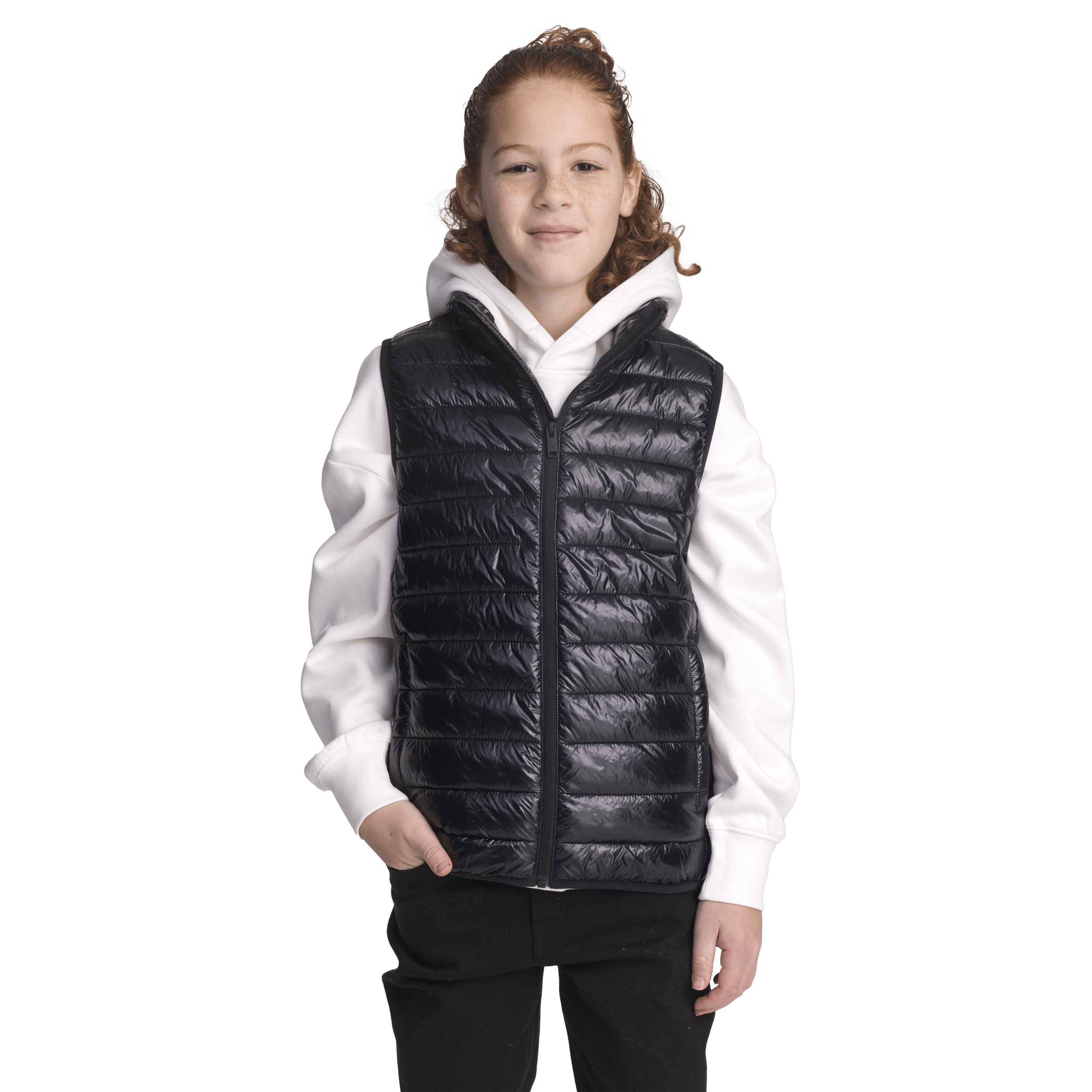 OMU LINER WESTE SHINY BLACK JUNIOR Everest Gepolsterte Weste