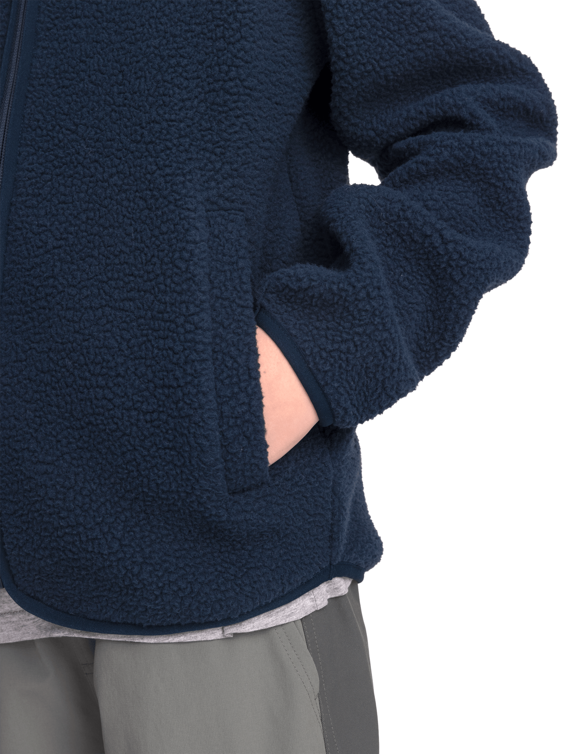 PILE-ZIP-SHIRT DEEP NAVY JUNIOR Everest Zweite Schicht