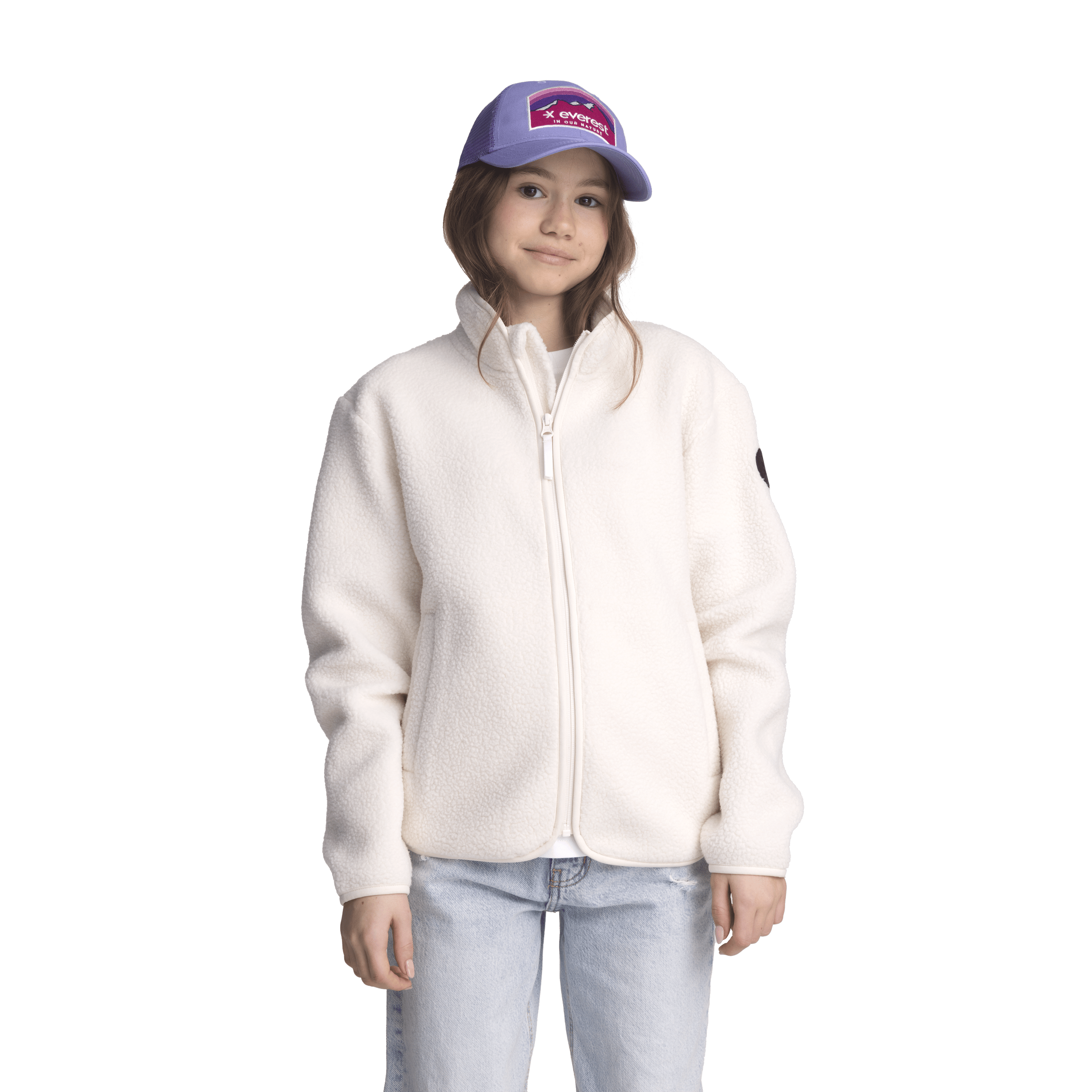 BLUZA Z ZAMKIEM PILE OFF WHITE JUNIOR Everest Druga warstwa