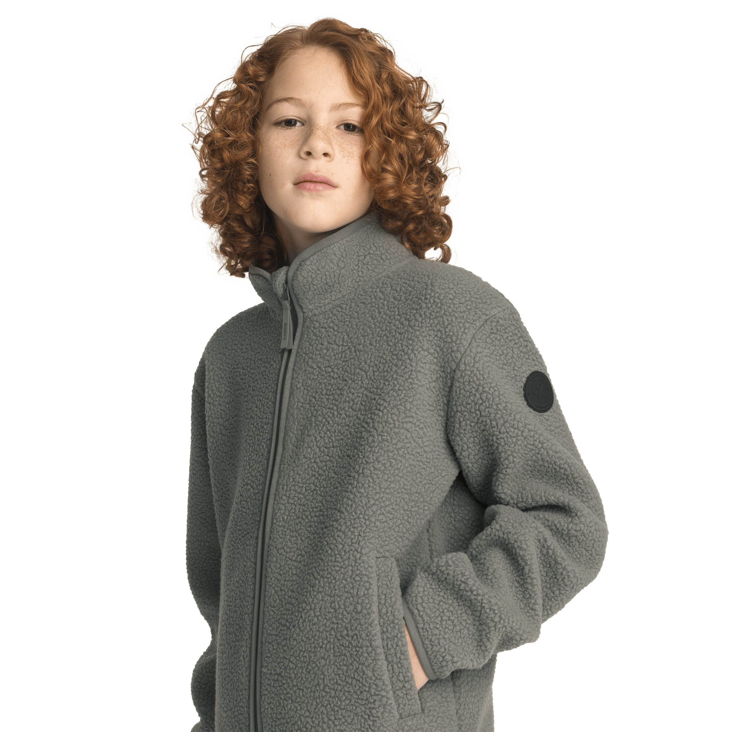 PILE-ZIP-SHIRT KHAKI GRAU JUNIOR Everest Zweite Lage