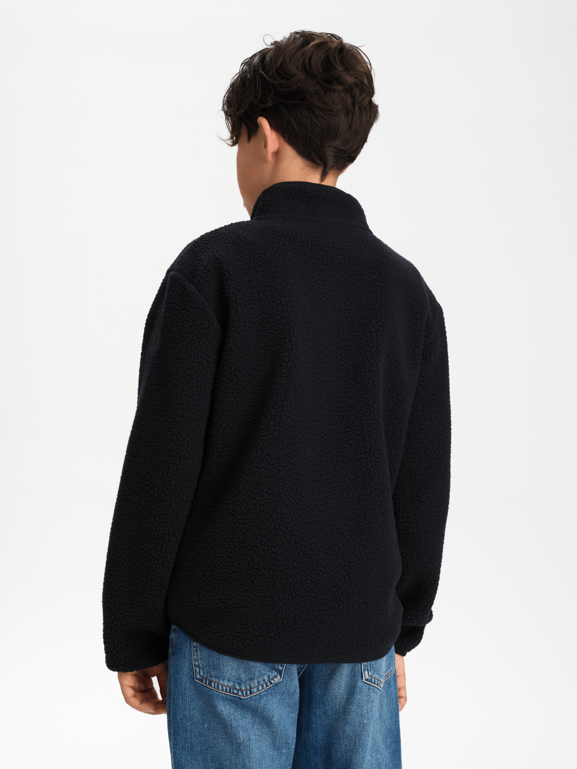 PILE-ZIP-SHIRT SCHWARZ JUNIOR Everest Zweite Lage