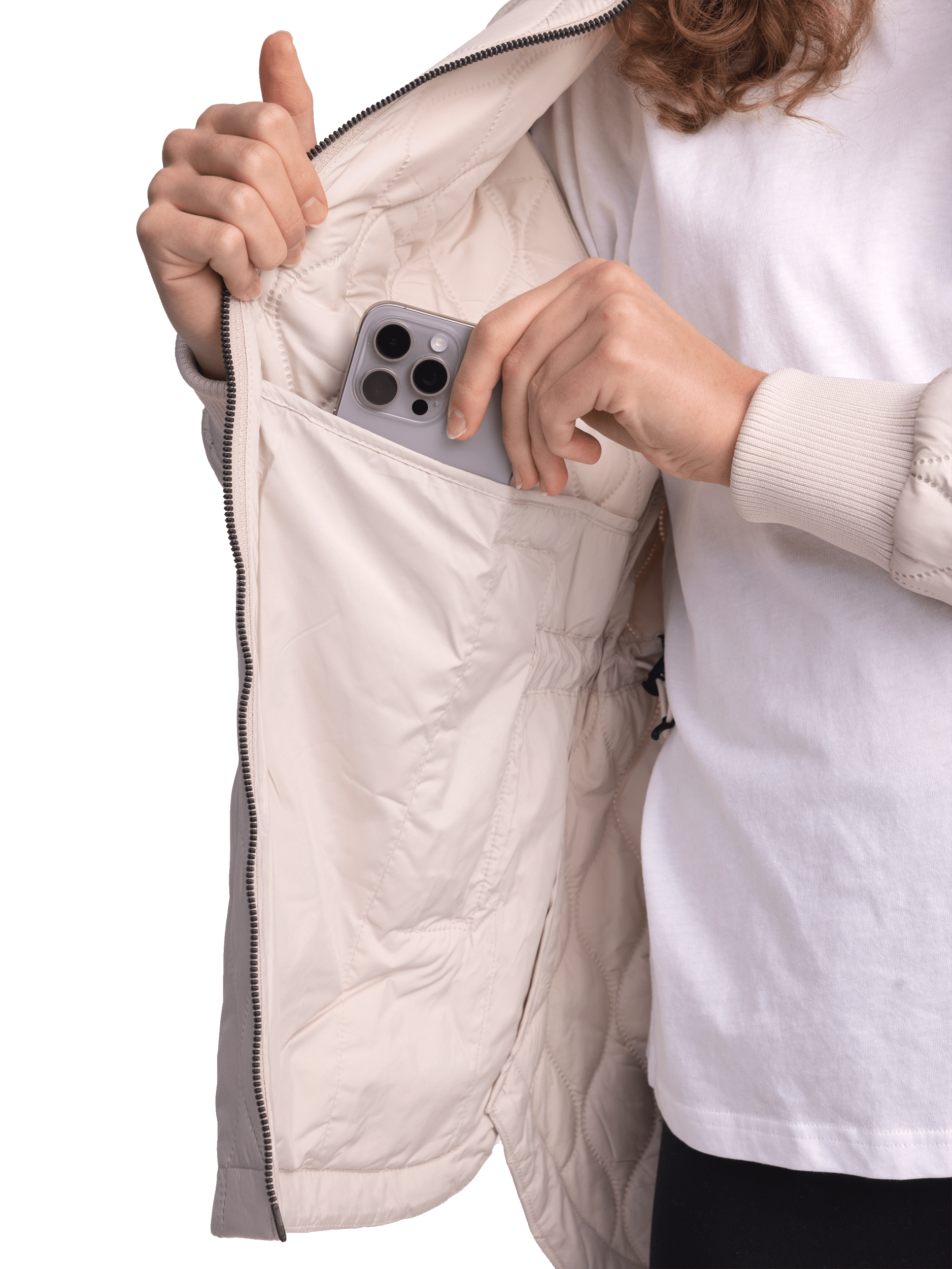 EMORY QUILT JACKET IVORY BEIGE Damen Everest Jacke