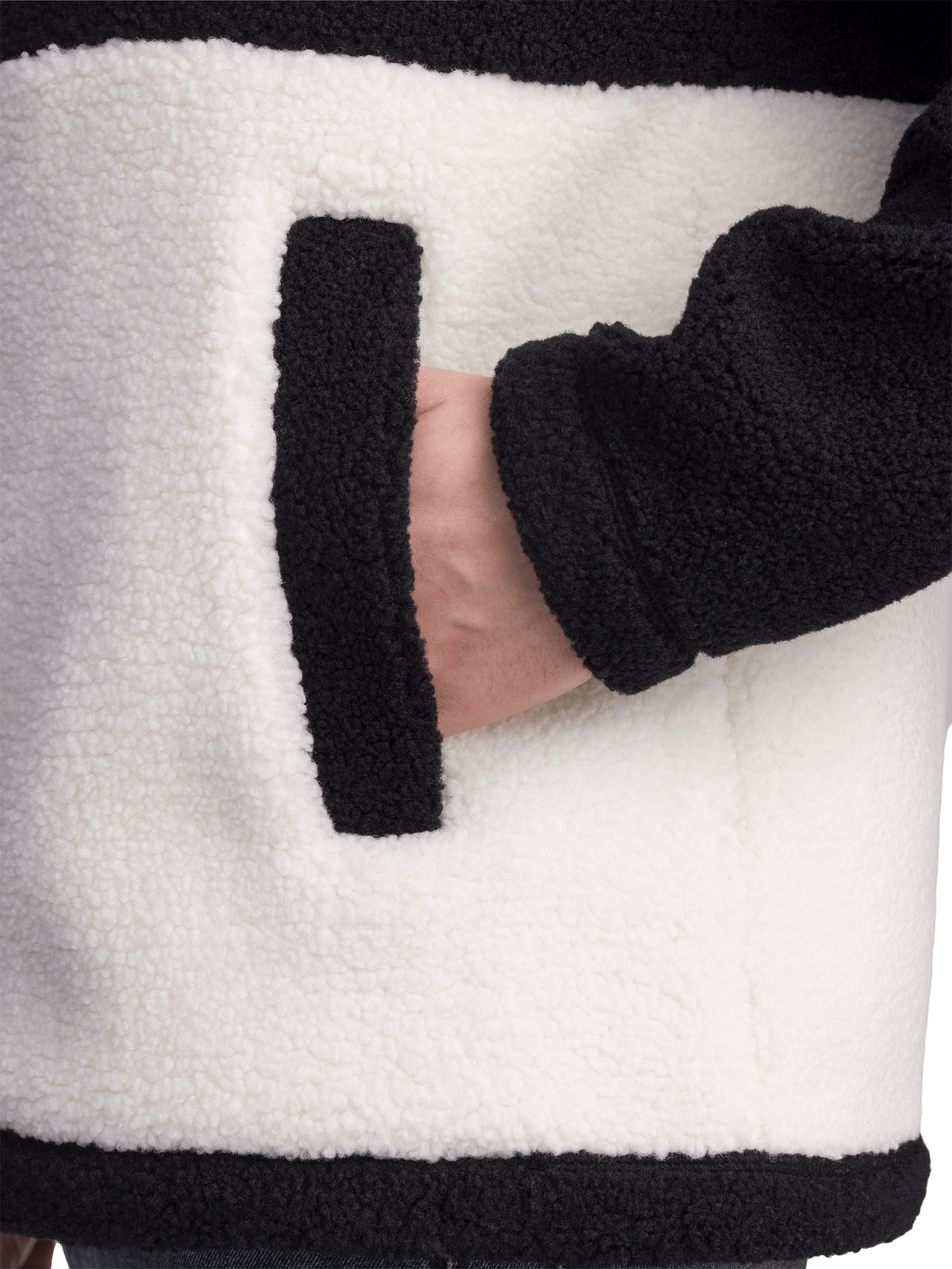 NEEL PILE JACKE - SCHWARZ/OFFWHITE Everest Pile Fleece