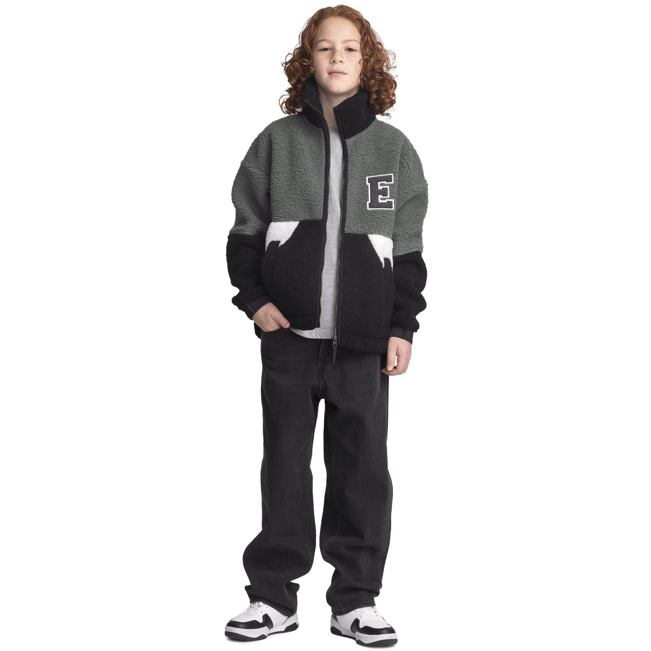 NEEL PILE JACKET GRÜN FOREST - JUNIOR Everest Pile-Fleece
