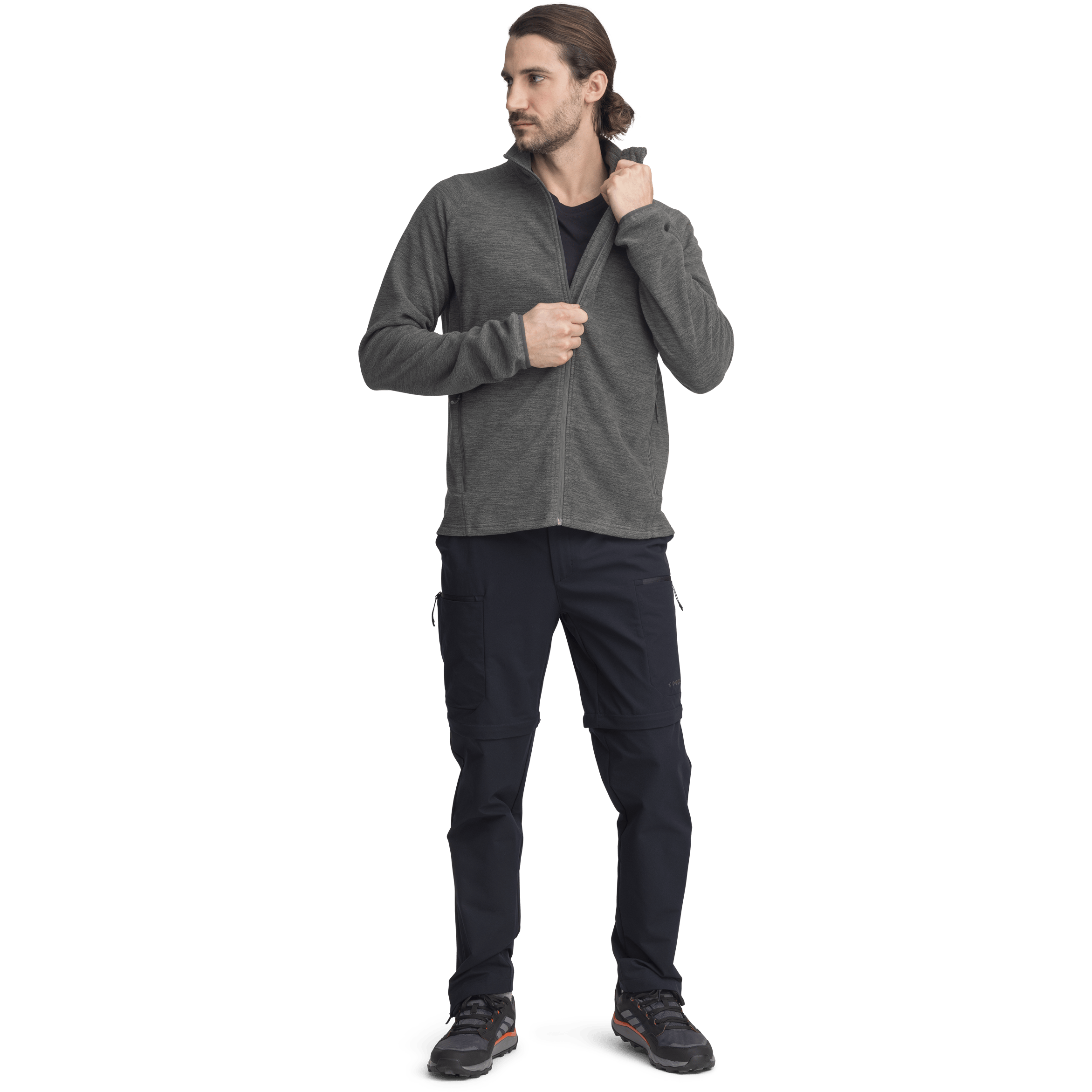 ZIP FLEECE JACKET DARK GREEN MELANGE MEN Everest Second Layer Fleece