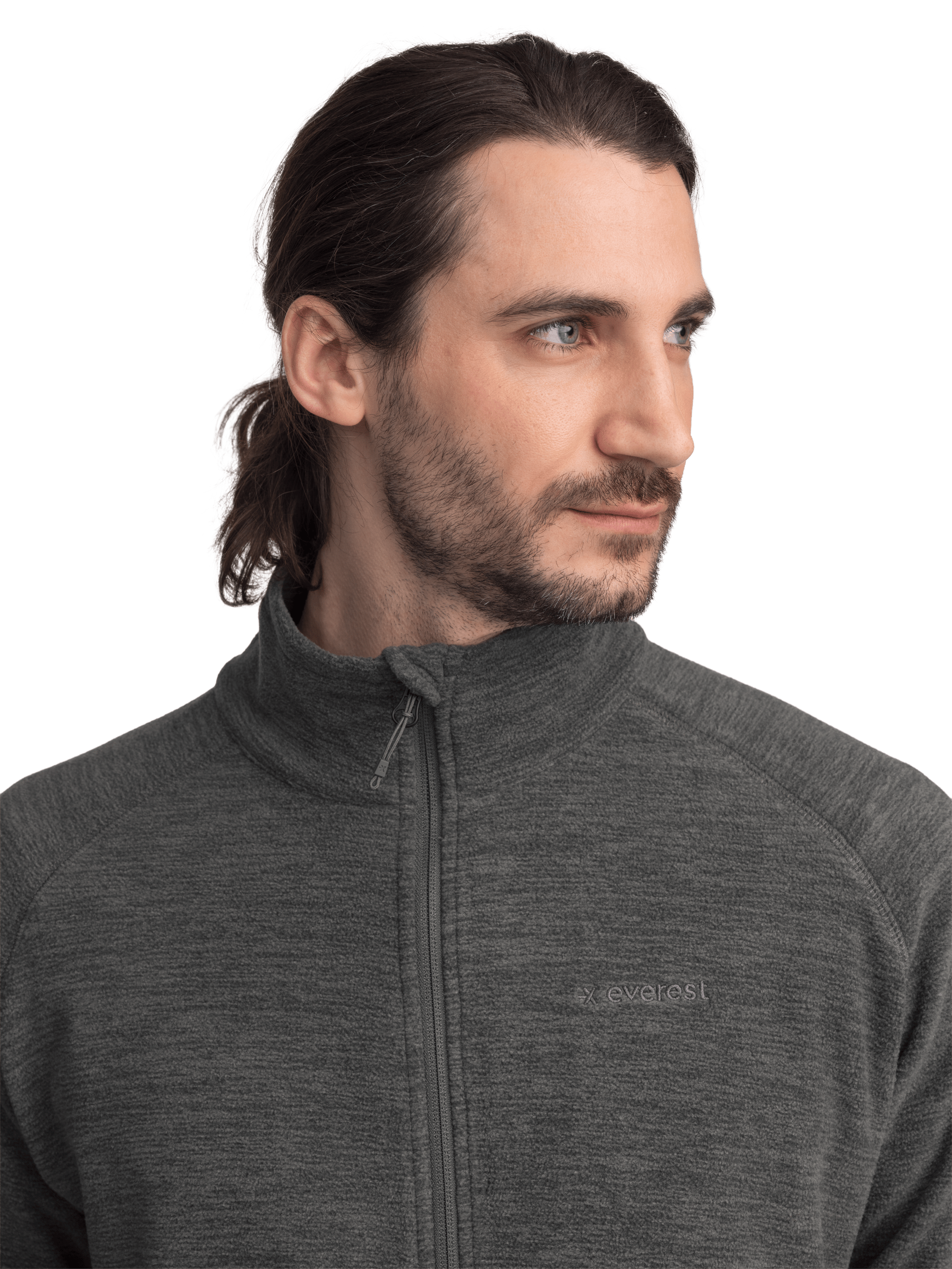 ZIP FLEECE JACKET DARK GREEN MELANGE MEN Everest Second Layer Fleece