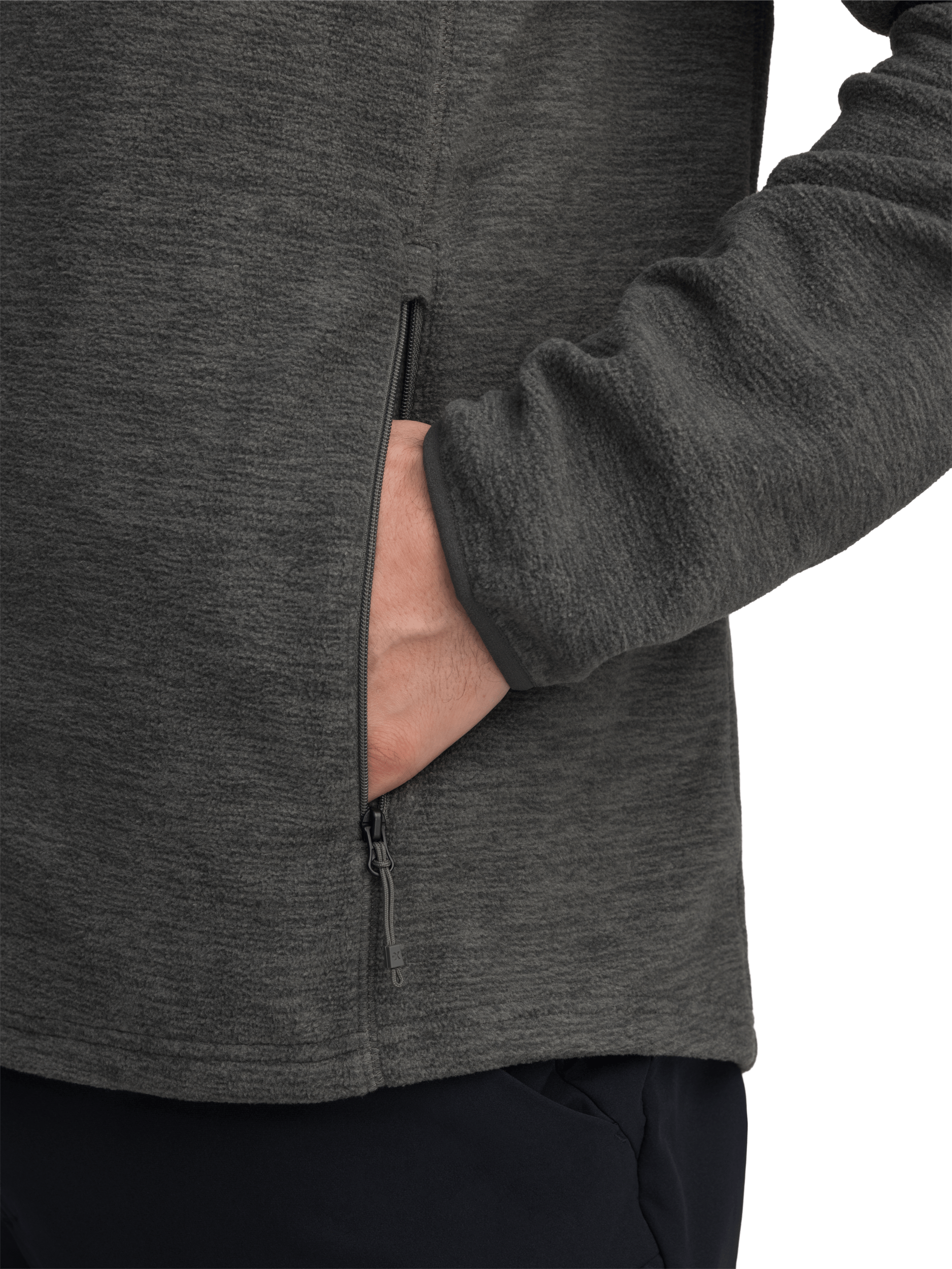 ZIP FLEECE JACKET DARK GREEN MELANGE MEN Everest Second Layer Fleece