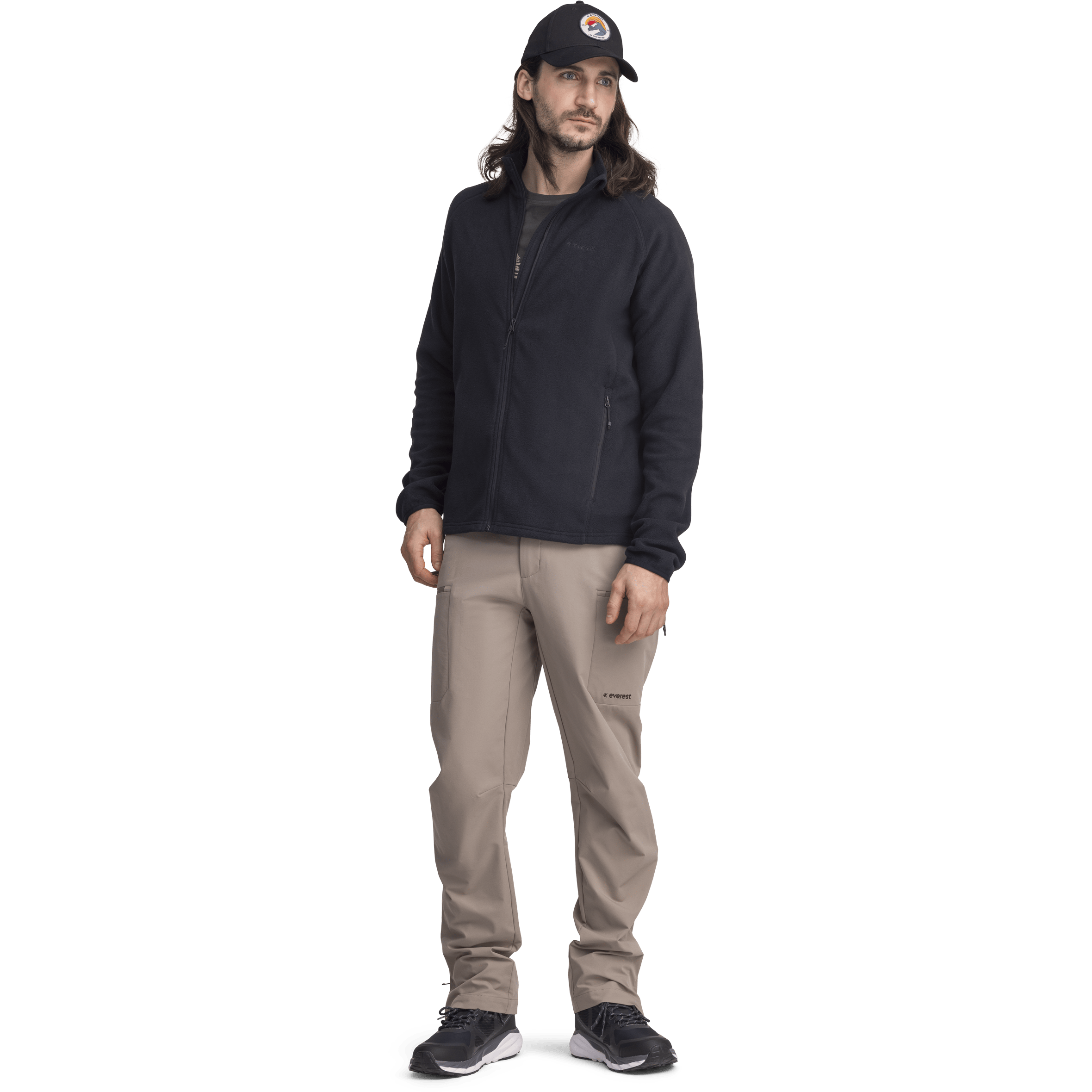 ZIP FLEECE JACKET BLACK MEN Everest Second Layer Fleece