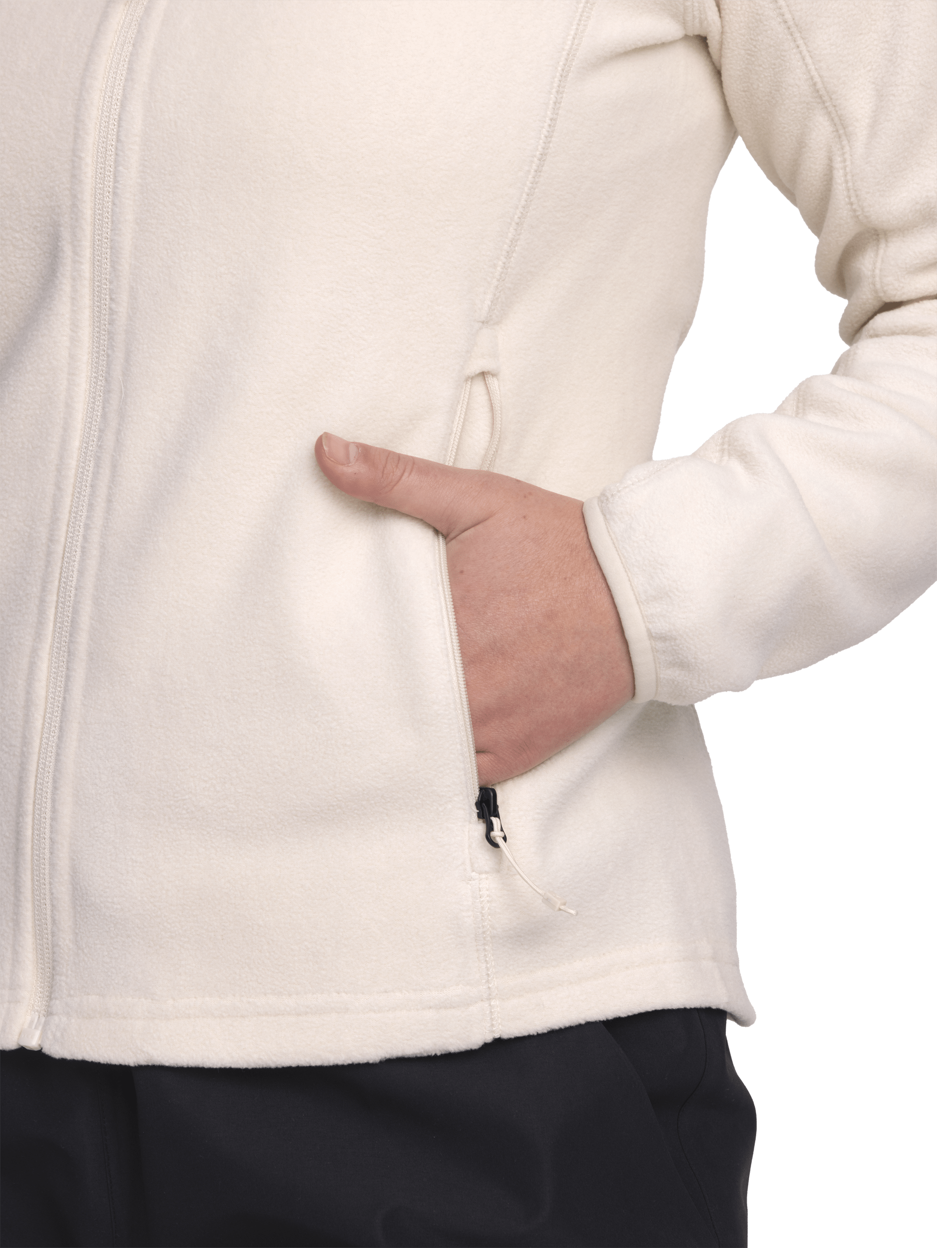 REISSVERSCHLUSS-FLEECEJACKE OFF WHITE Everest Zwischenschicht