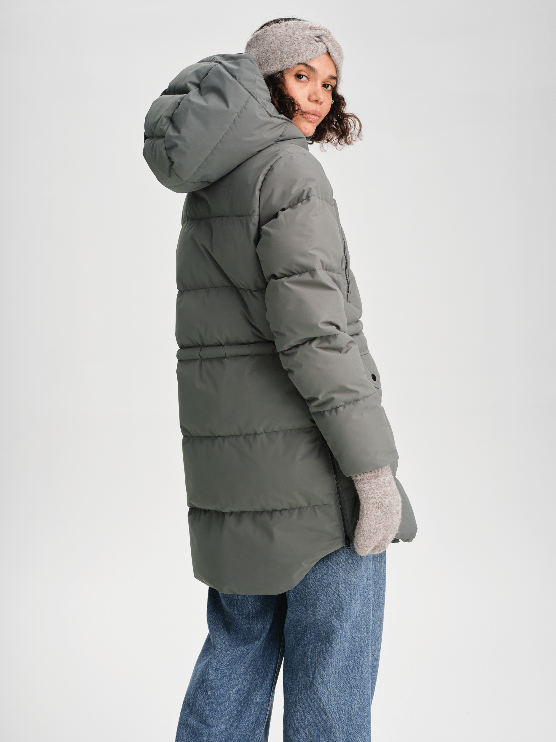 WARM PARKA KHAKI GRAU Everest Gefütterter Parka