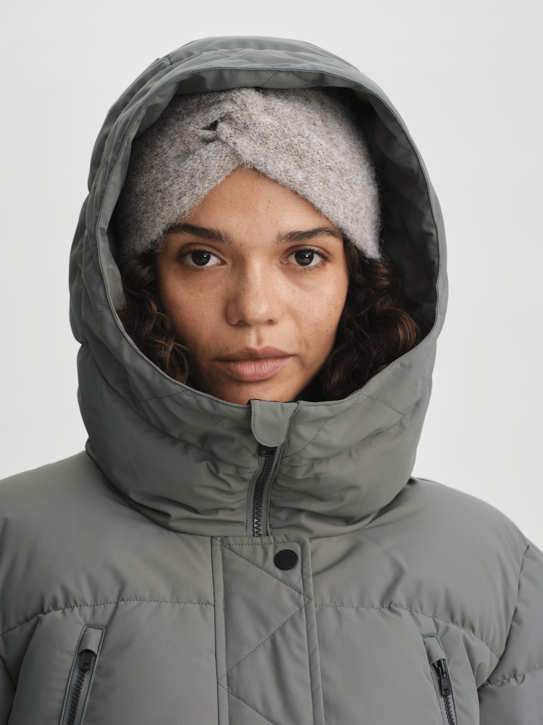 WARM PARKA KHAKI GRAU Everest Gefütterter Parka