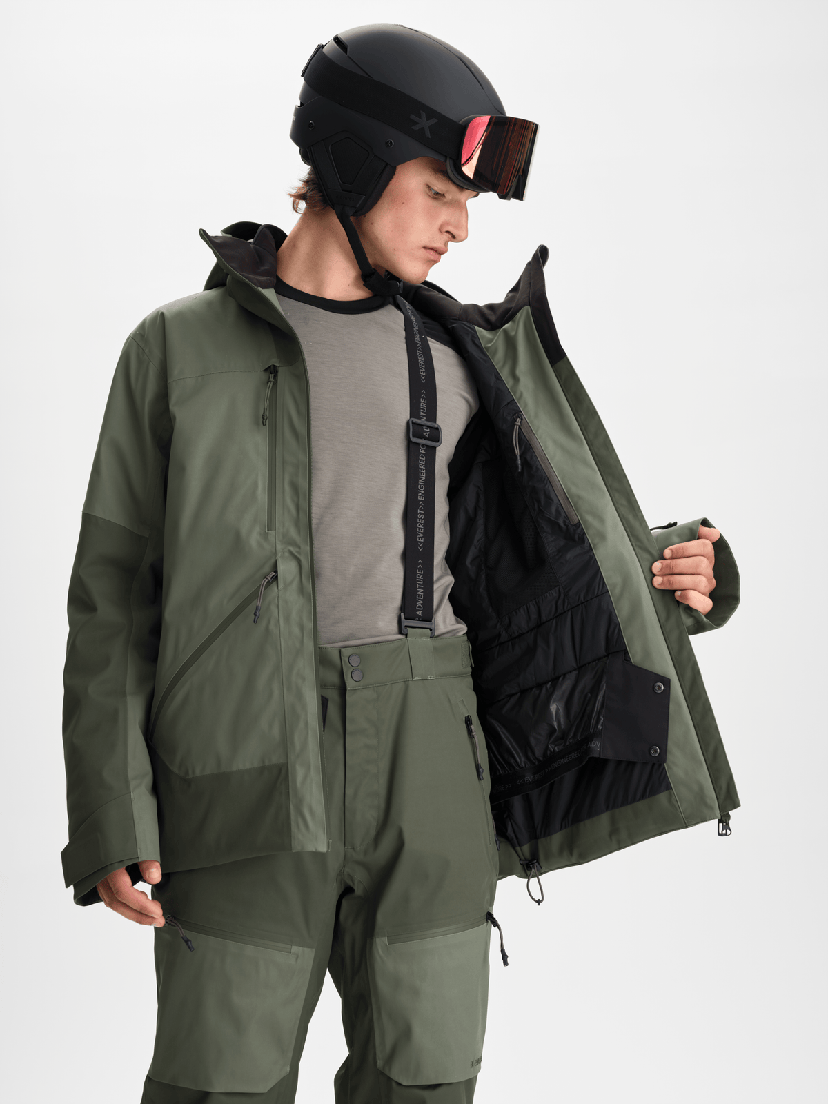 ALPINE JACKET KHAKI GREY Everest Ski & Snowboard Jacket