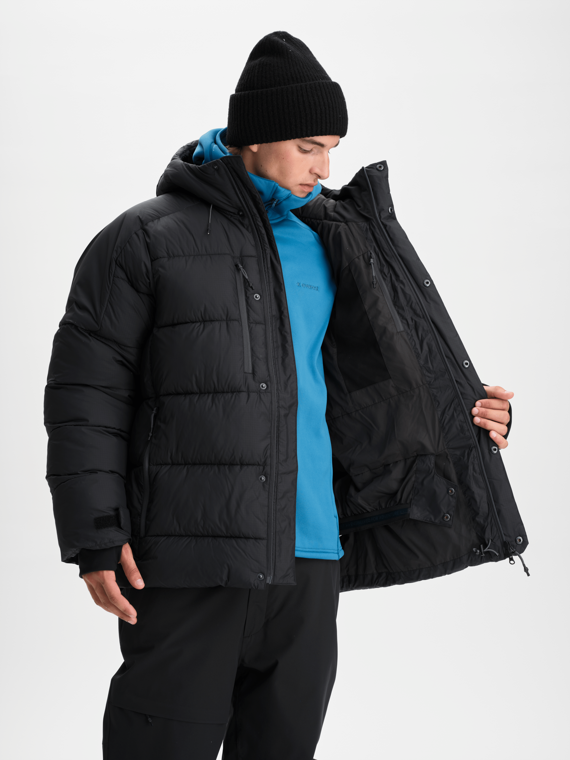 ALPINE PUFF JACKET BLACK Everest Ski & Snowboard Jacket
