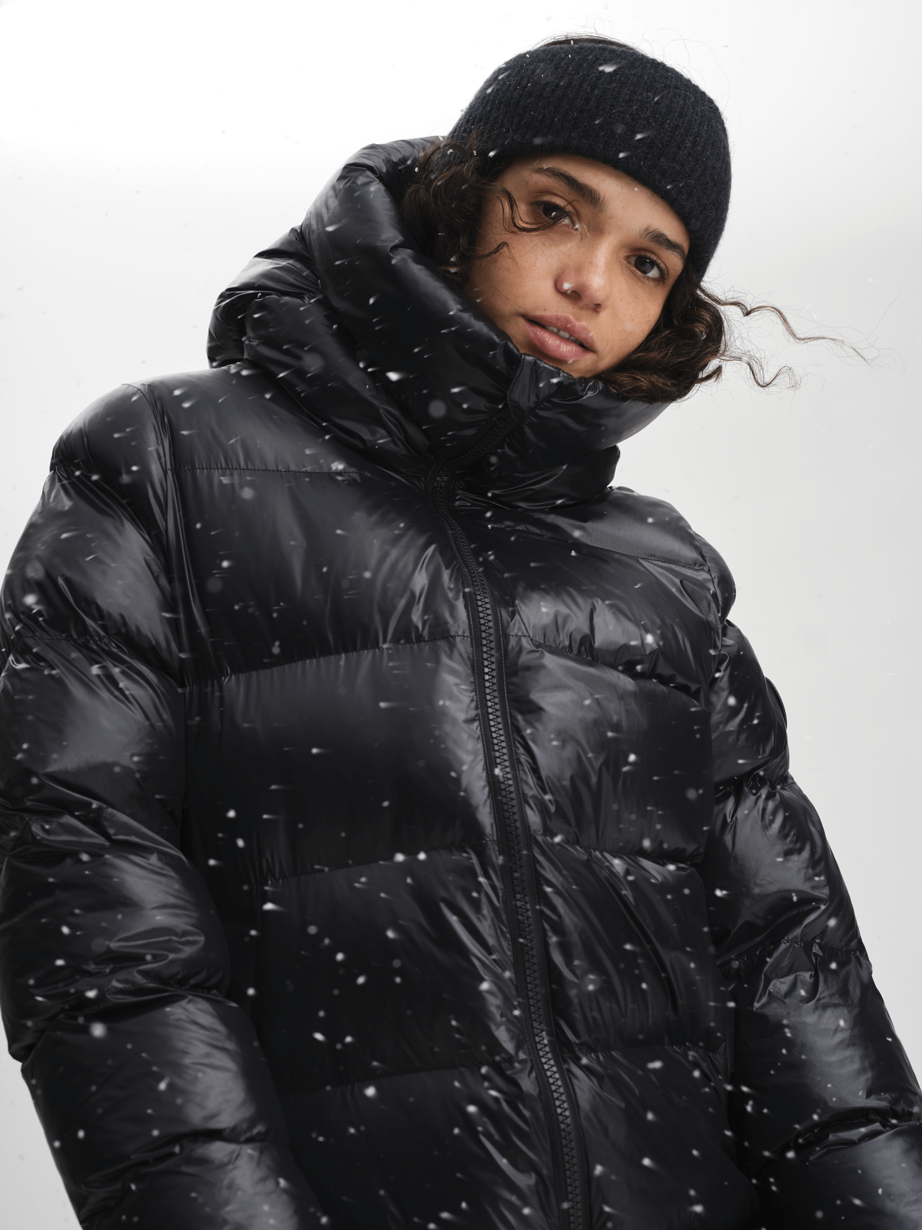 JUNEAU COAT BLACK SHINY Everest Padded Coat