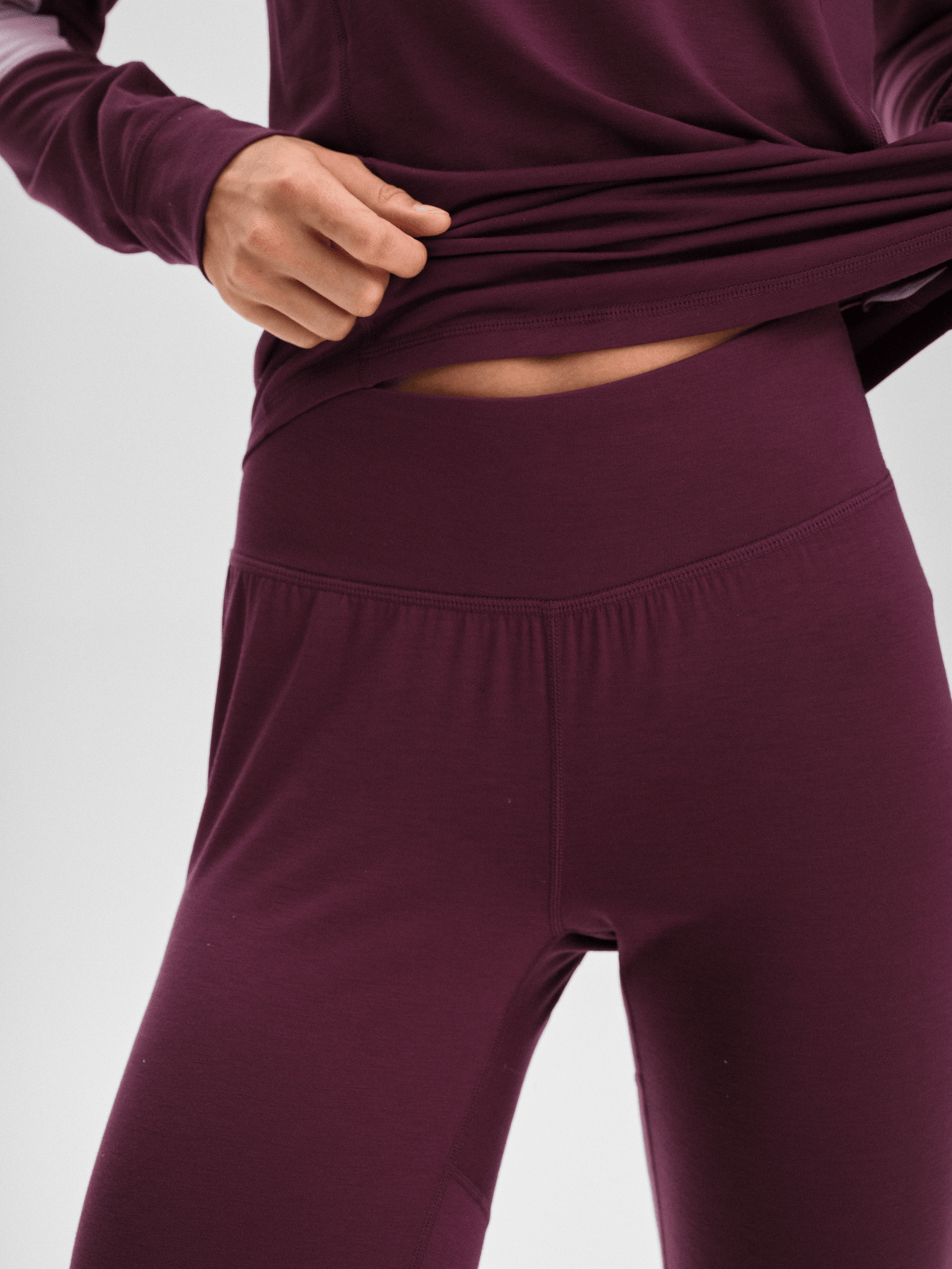 BASE LAYER PANTS MAUVE WINE WOMEN Everest Base Layer Wool