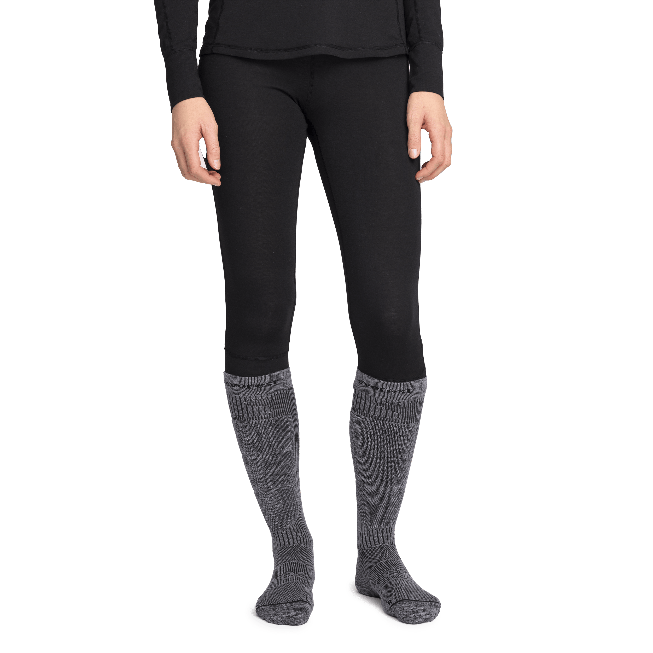 SPODNIE BAZOWE 3/4 CZARNE Everest Warstwa bazowa z wełny