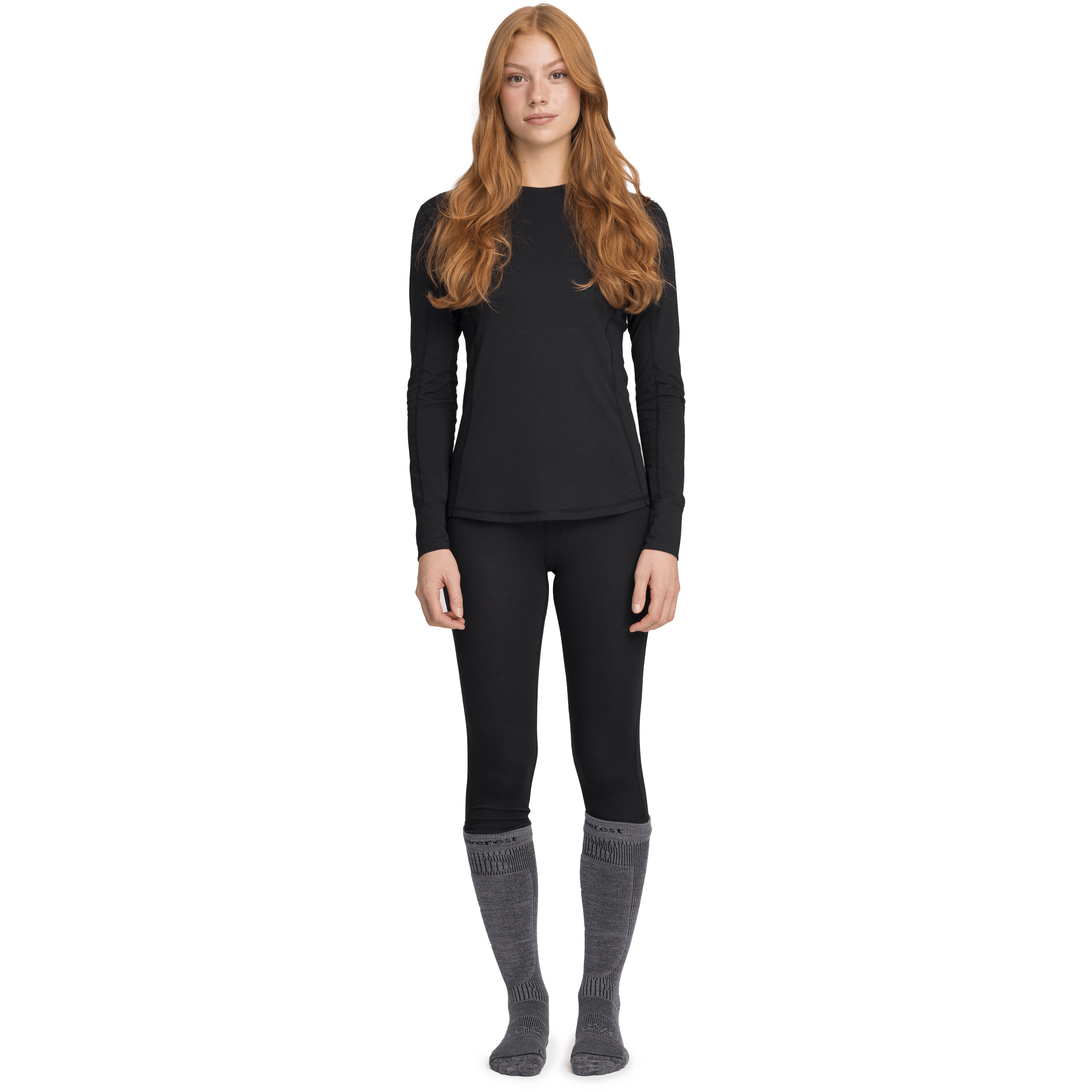 SPODNIE BAZOWE 3/4 CZARNE Everest Warstwa bazowa z wełny