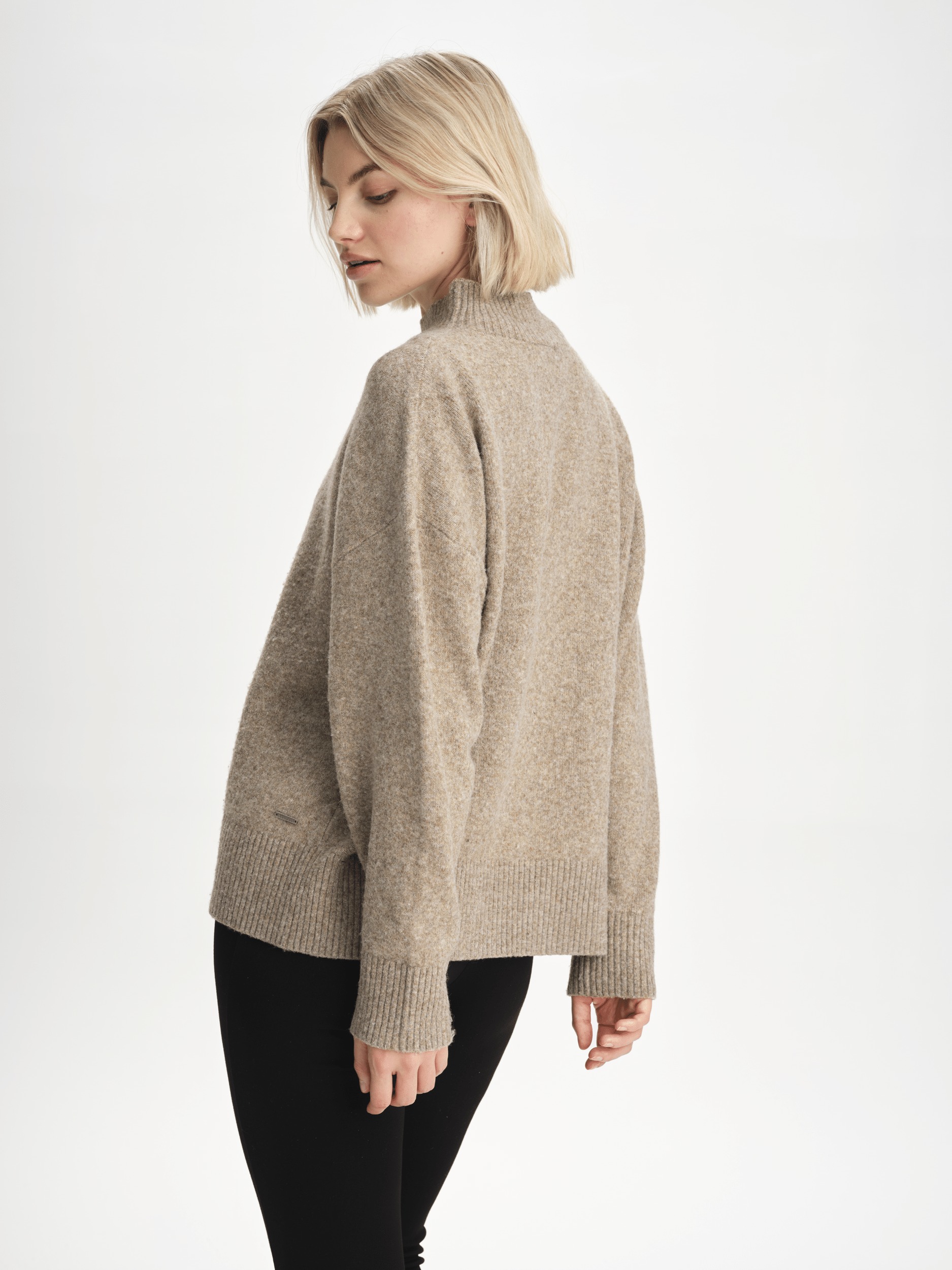 MERU STRICKPULLOVER BEIGE MELIERT Everest Zweite Schicht