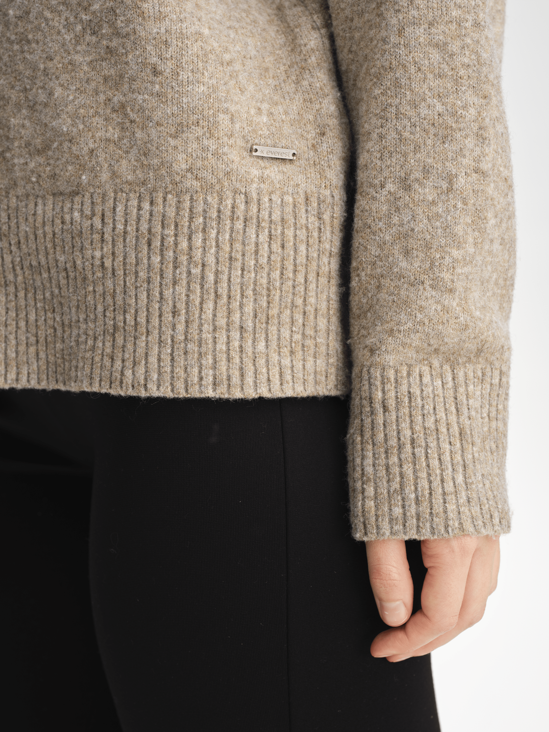 MERU STRICKPULLOVER BEIGE MELIERT Everest Zweite Schicht