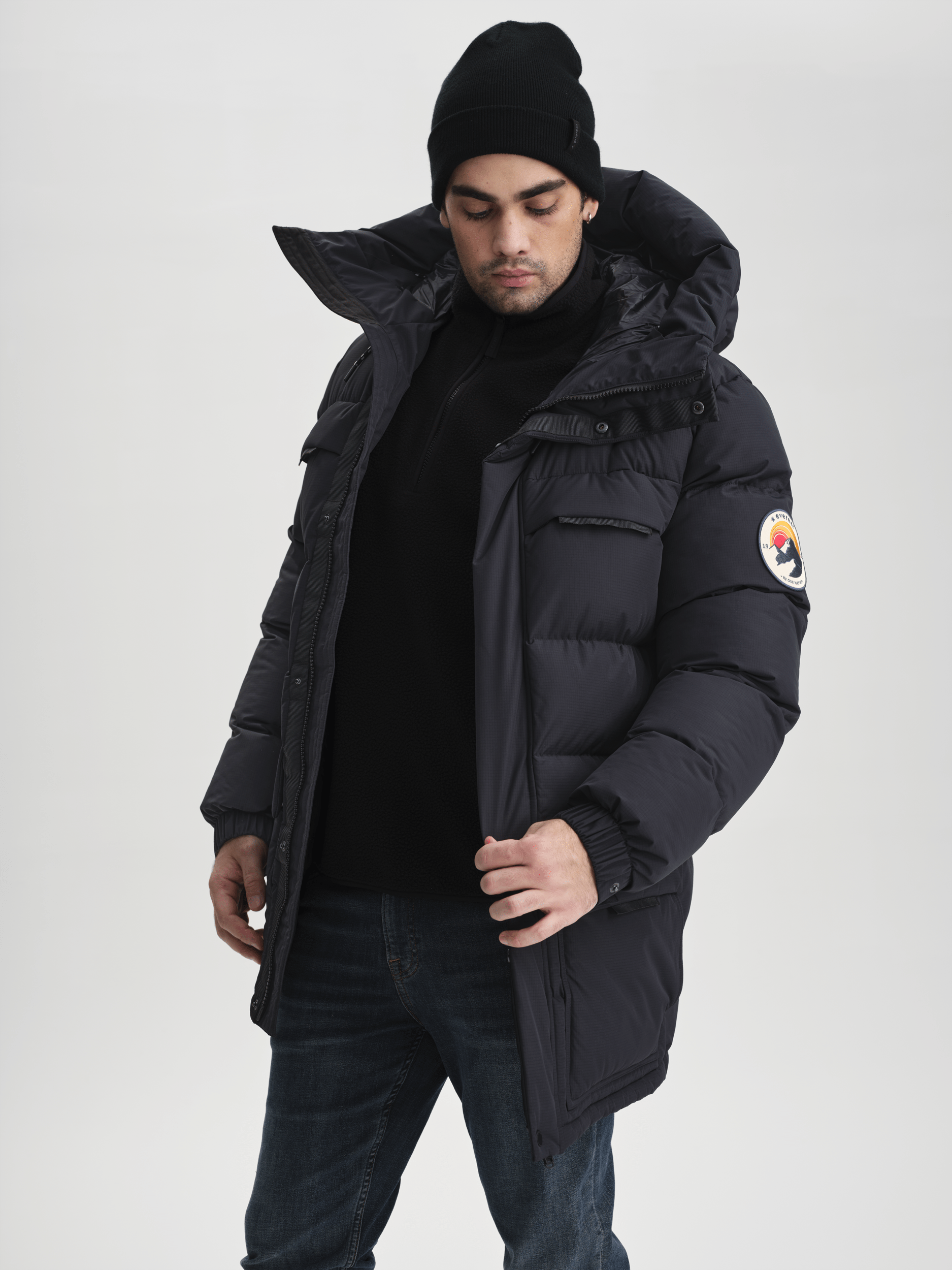 ARCTIC PARKA SCHWARZ Everest Gepolsterter Parka