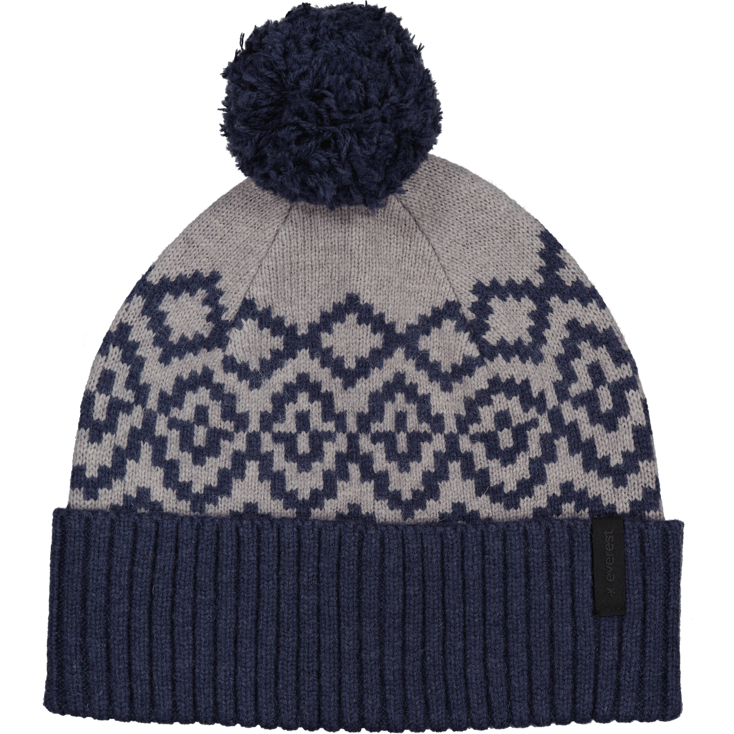 CZAPKA Z WEŁNY Z POMPONEM SZARY MGŁA/GRANAT Everest Czapka