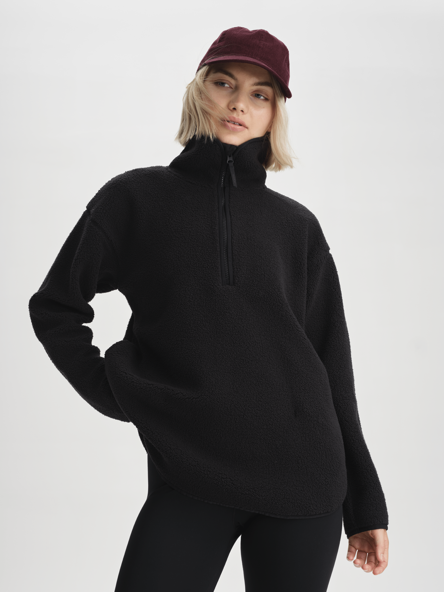 IMJA PILE HALFZIP  BLACK Everest Second Layer