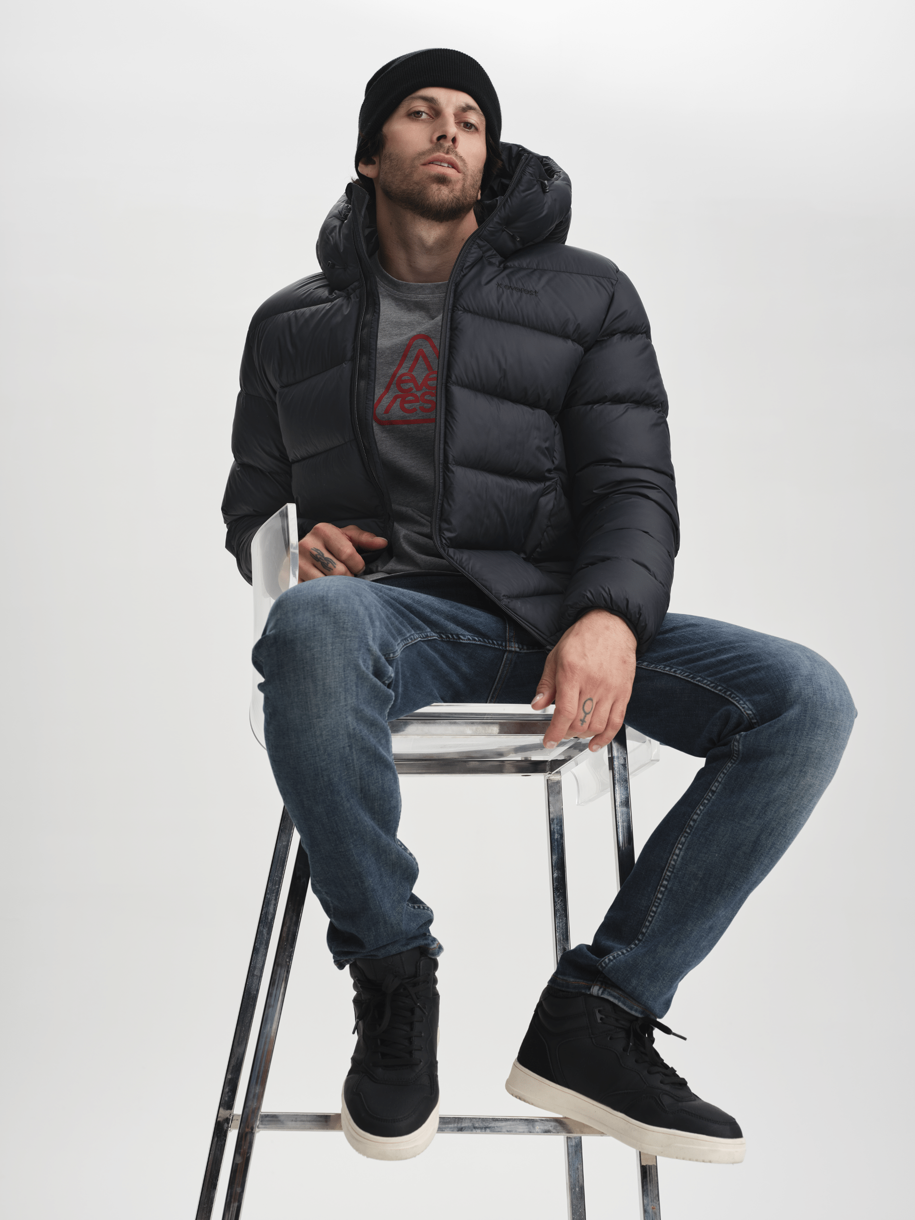 EXPEDITION DOWN KURTKA CZARNA Everest Pikowana parka