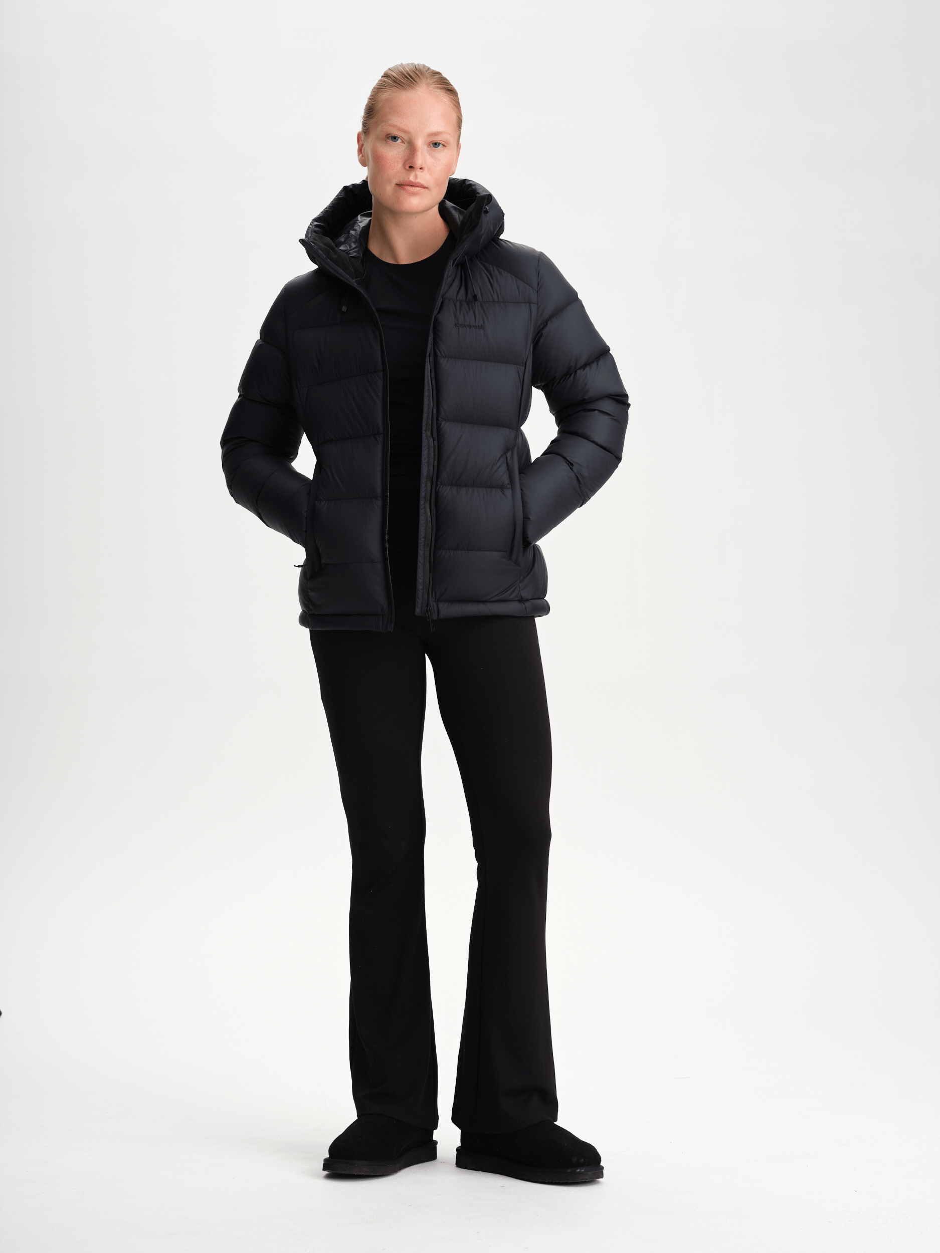 EXPEDITION DOWN KURTKA CZARNA DAMSKA Everest Pikowana kurtka puchowa