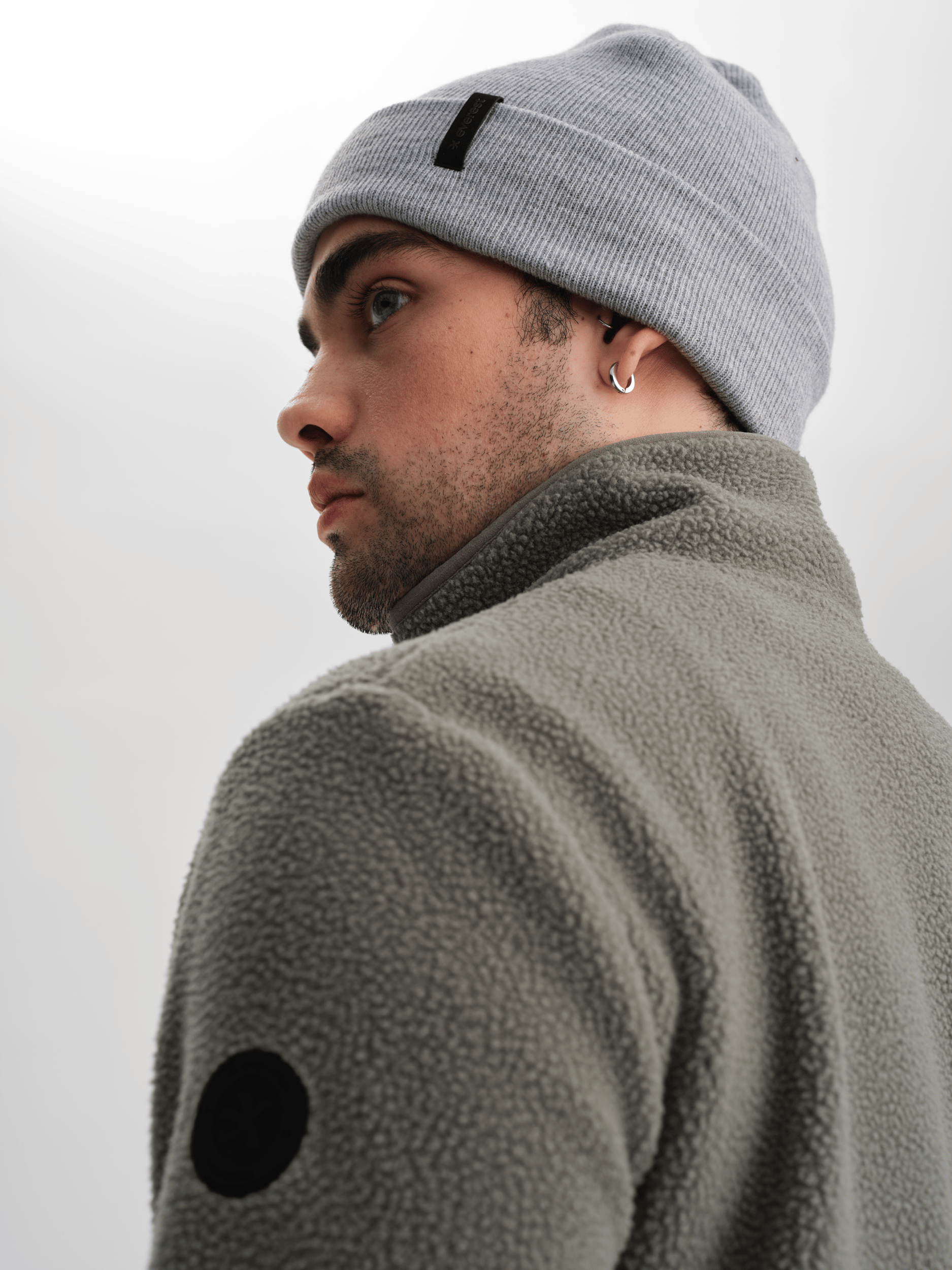 PILE HALFZIP KHAKI GREY Everest Pile-Fleece