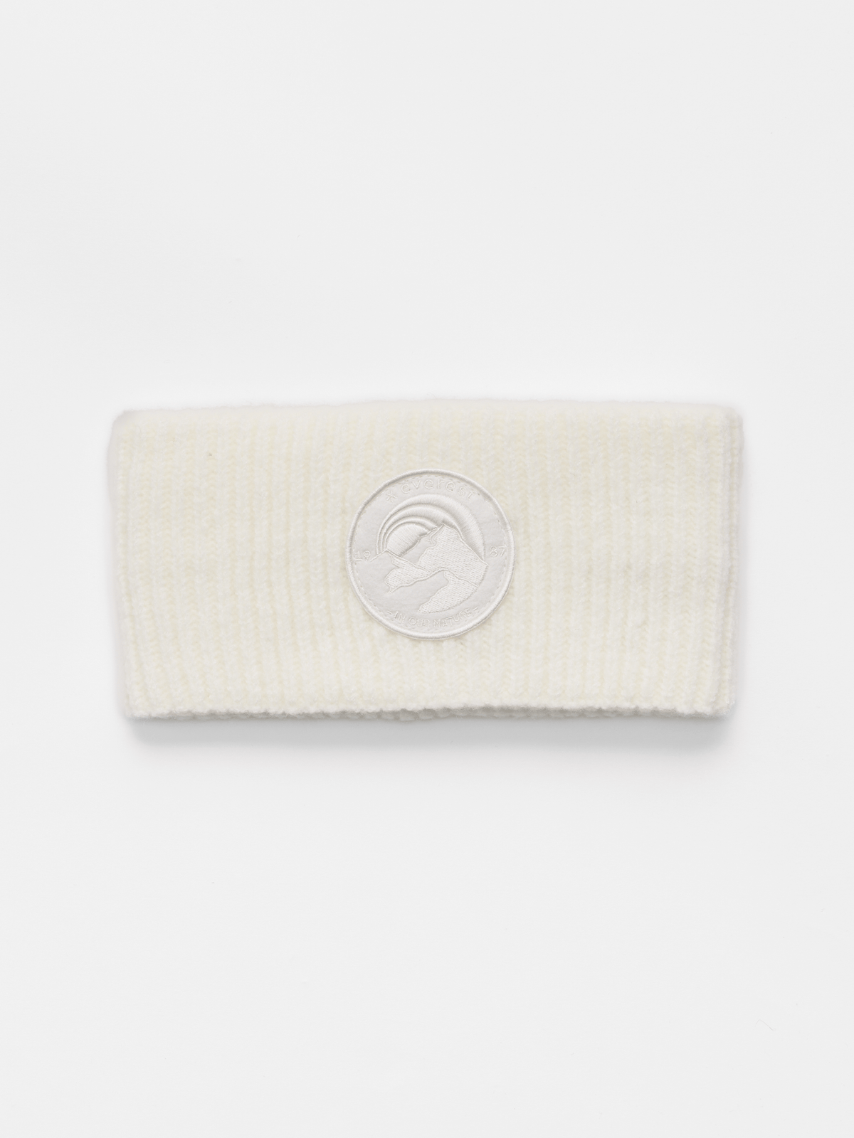 HEAVY KNIT BADGE HEADBAND SNOW WHITE Everest Beanie