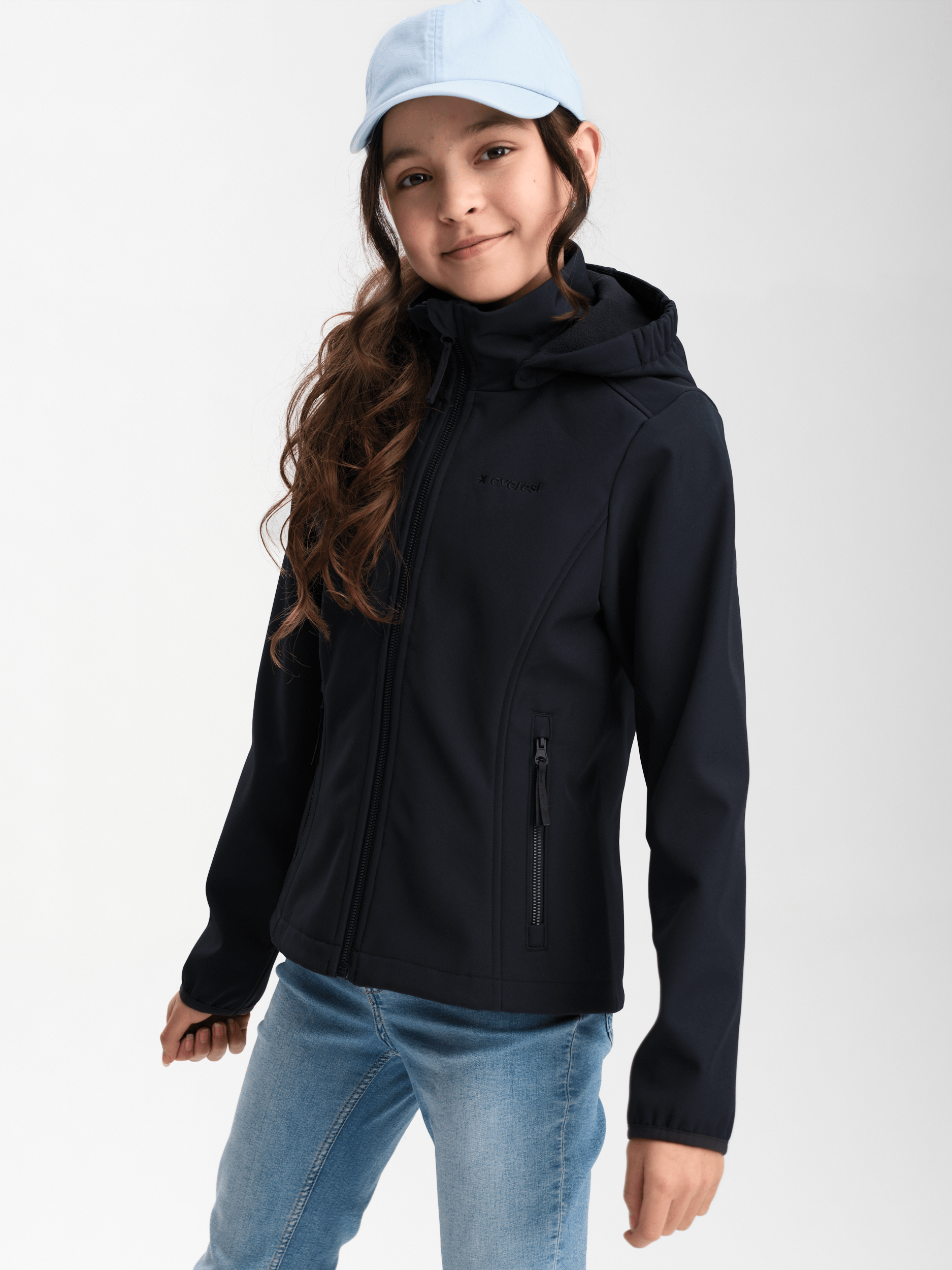 ZINAL SOFTSHELL JACKET BLACK - JUNIOR Everest Second Layer